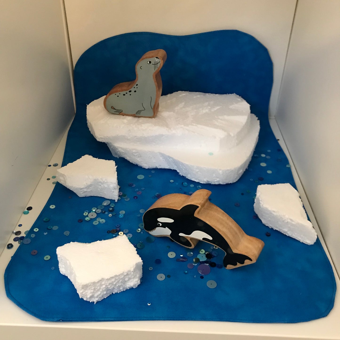 Frozen Lake Play Mat - MADE TO ORDER - Deep Blue Reverse