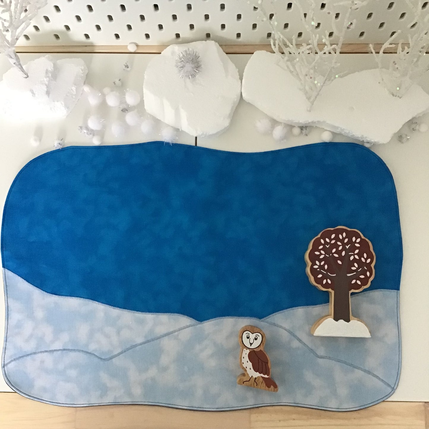 Polar Play Mat - MADE TO ORDER - Mid Blue Reverse