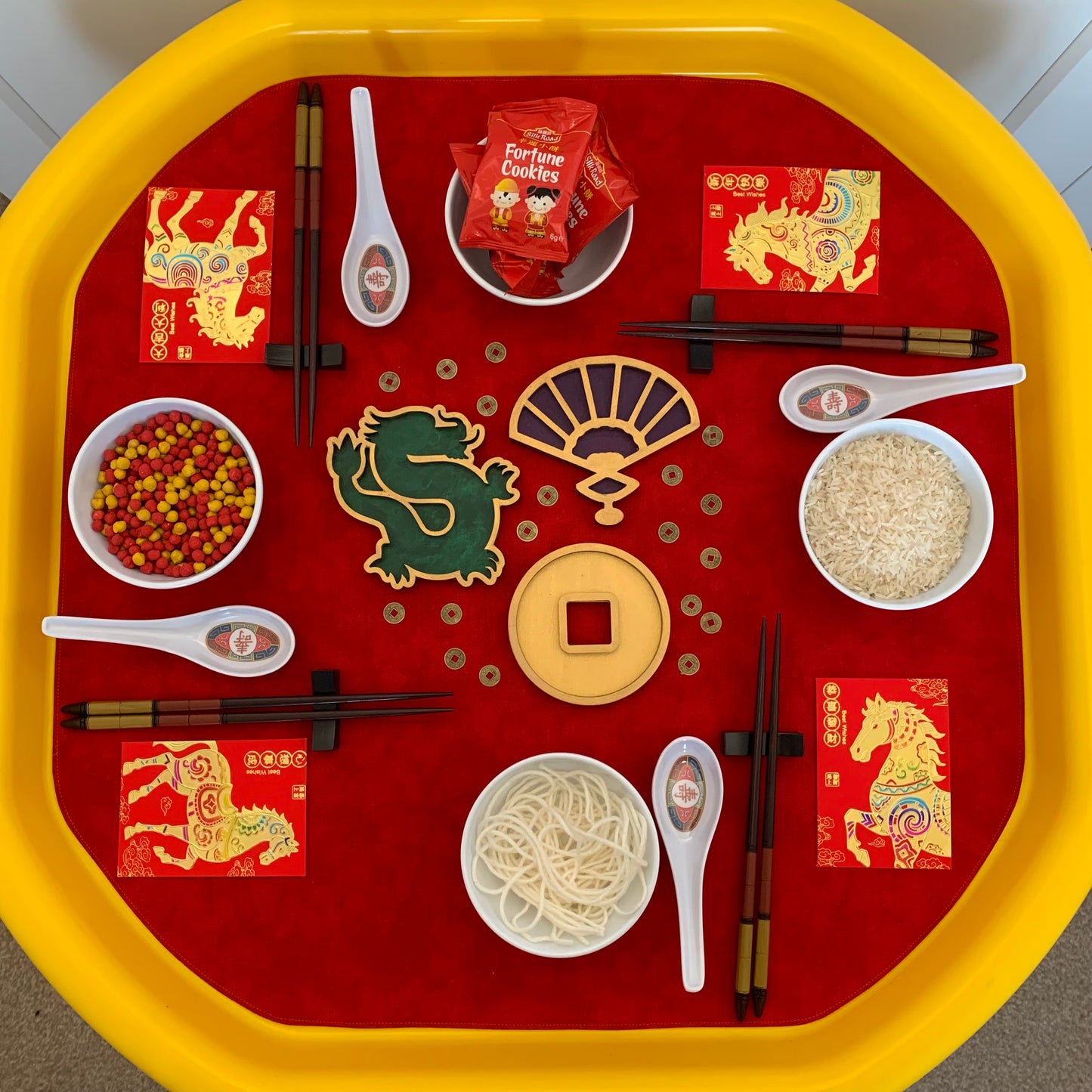 Tuff Tray Play Mat - Red and Pink - MADE TO ORDER