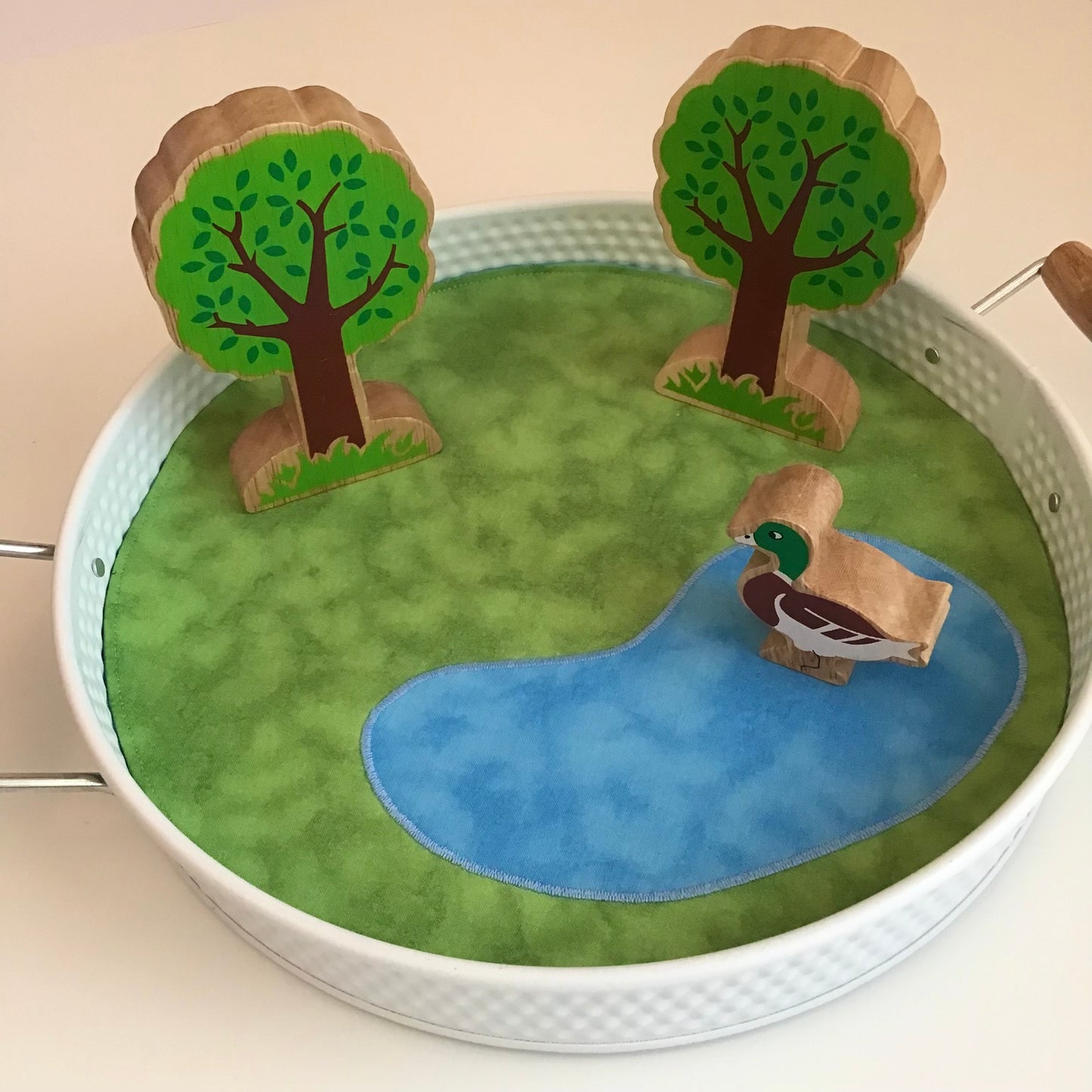 Lake Circular Play Mat - MADE TO ORDER - Mid Blue Reverse