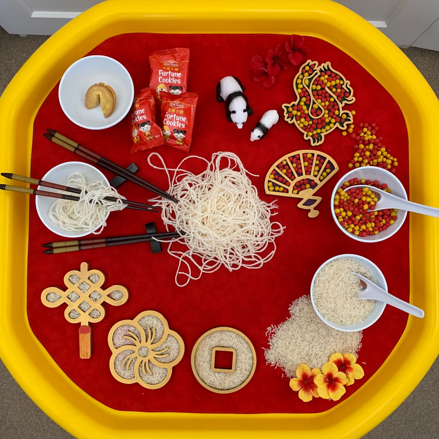 Tuff Tray Play Mat - Red and Pink - MADE TO ORDER