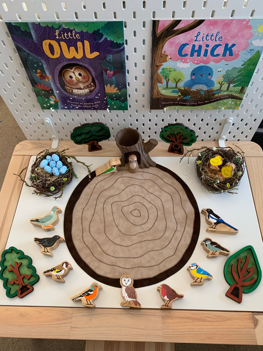 Log Slice Playmat - Dark Green Reverse