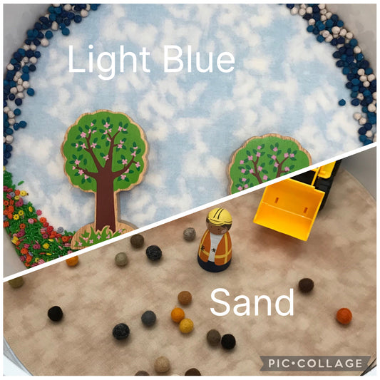 Circular Play Mat - Light Blue & Sand