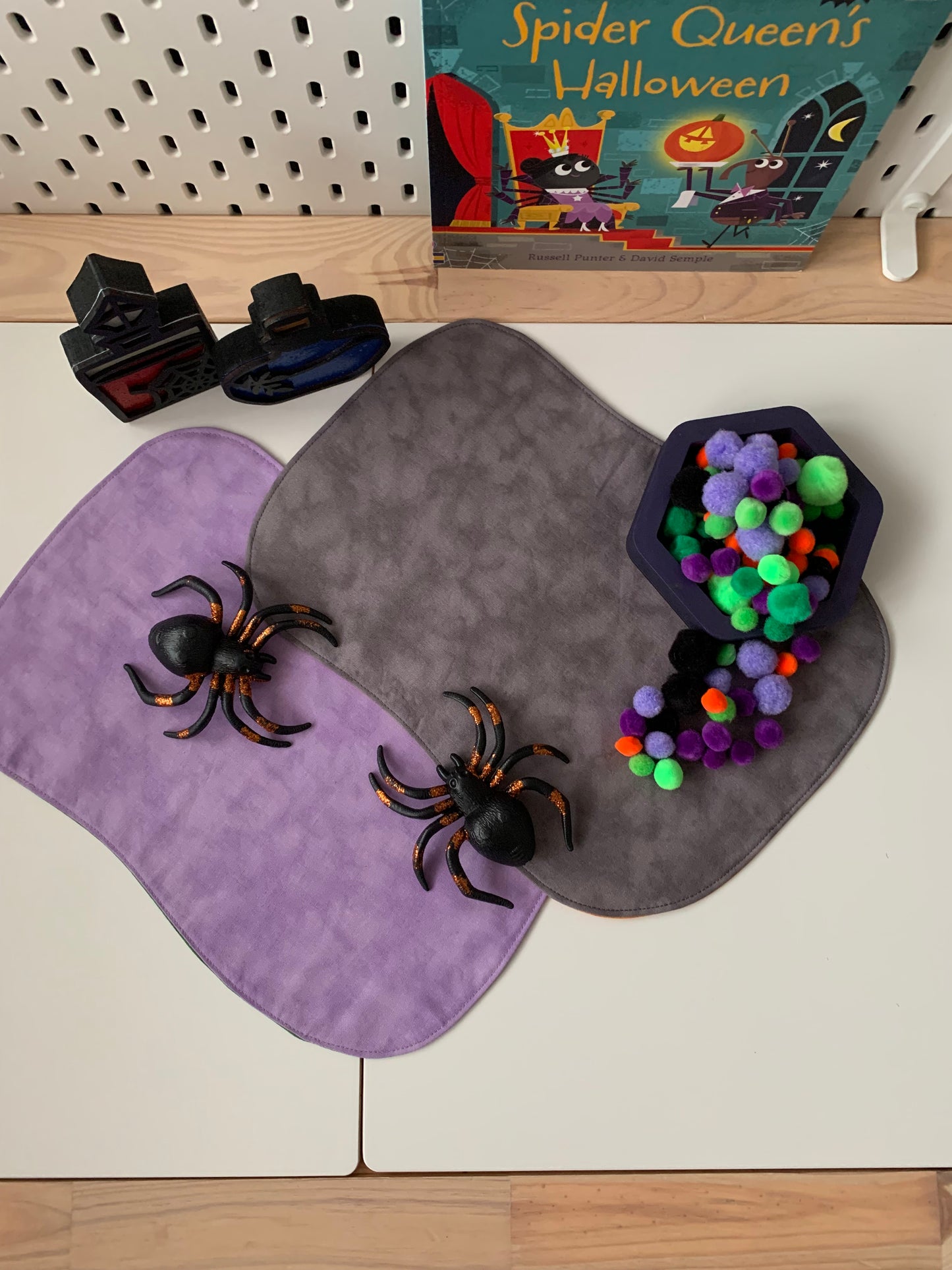 Play Mat Set - Halloween Edition Colours - MADE TO ORDER - Reversible Play Mats