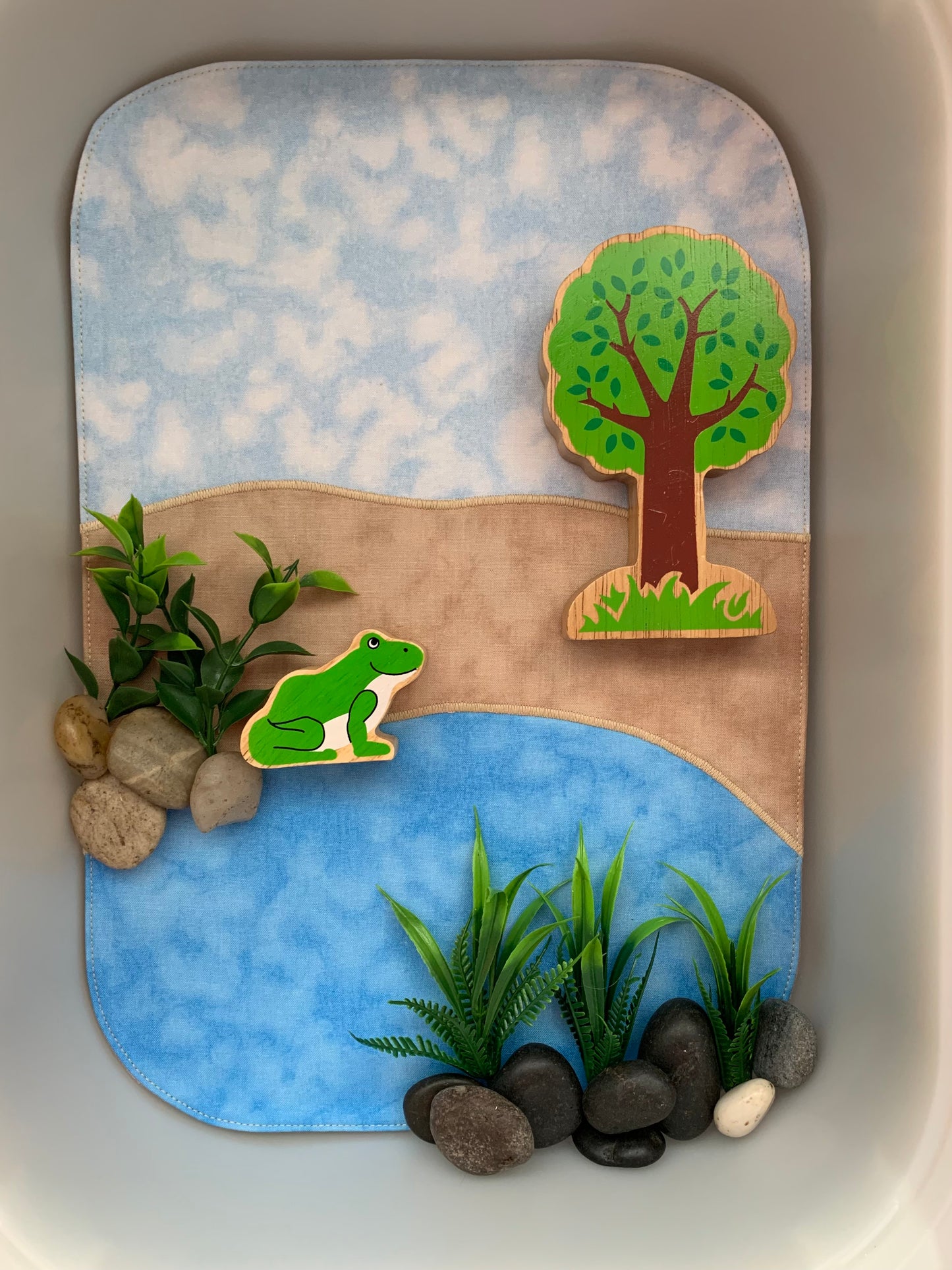 Sky, Land/Sand & Water/Ocean Play Mat - MADE TO ORDER - Sand Reverse