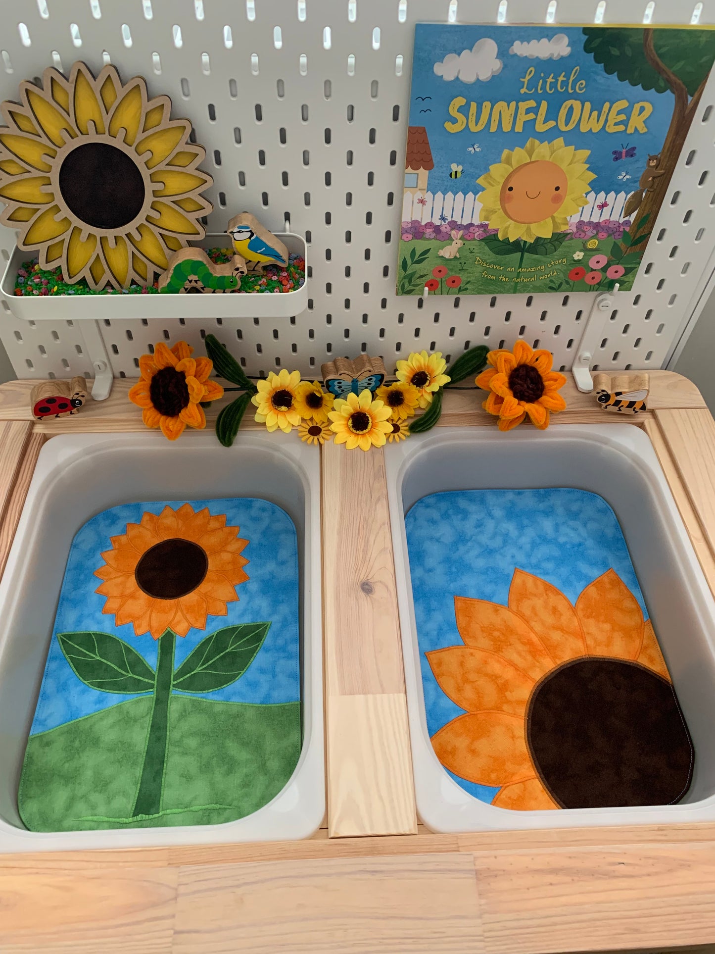 Sunflower Play Mat - IN STOCK - Dark Green Reverse