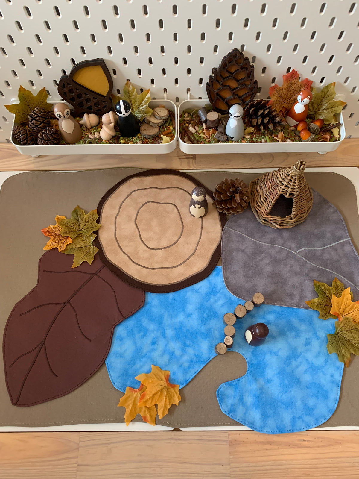 Open Ended Extra Large Play Mat - Reversible Autumn colours