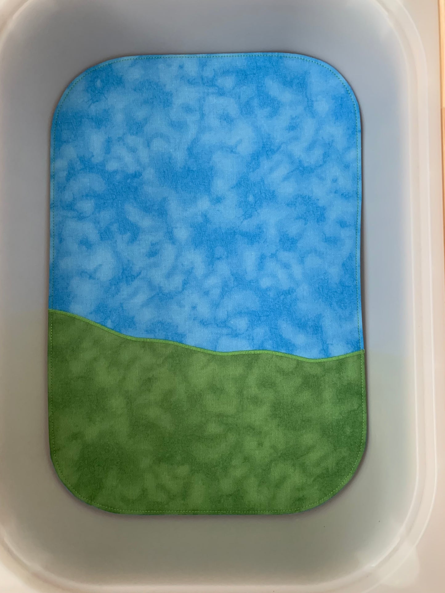 Grass & Sky Play Mat - MADE TO ORDER -  Mid Blue reverse