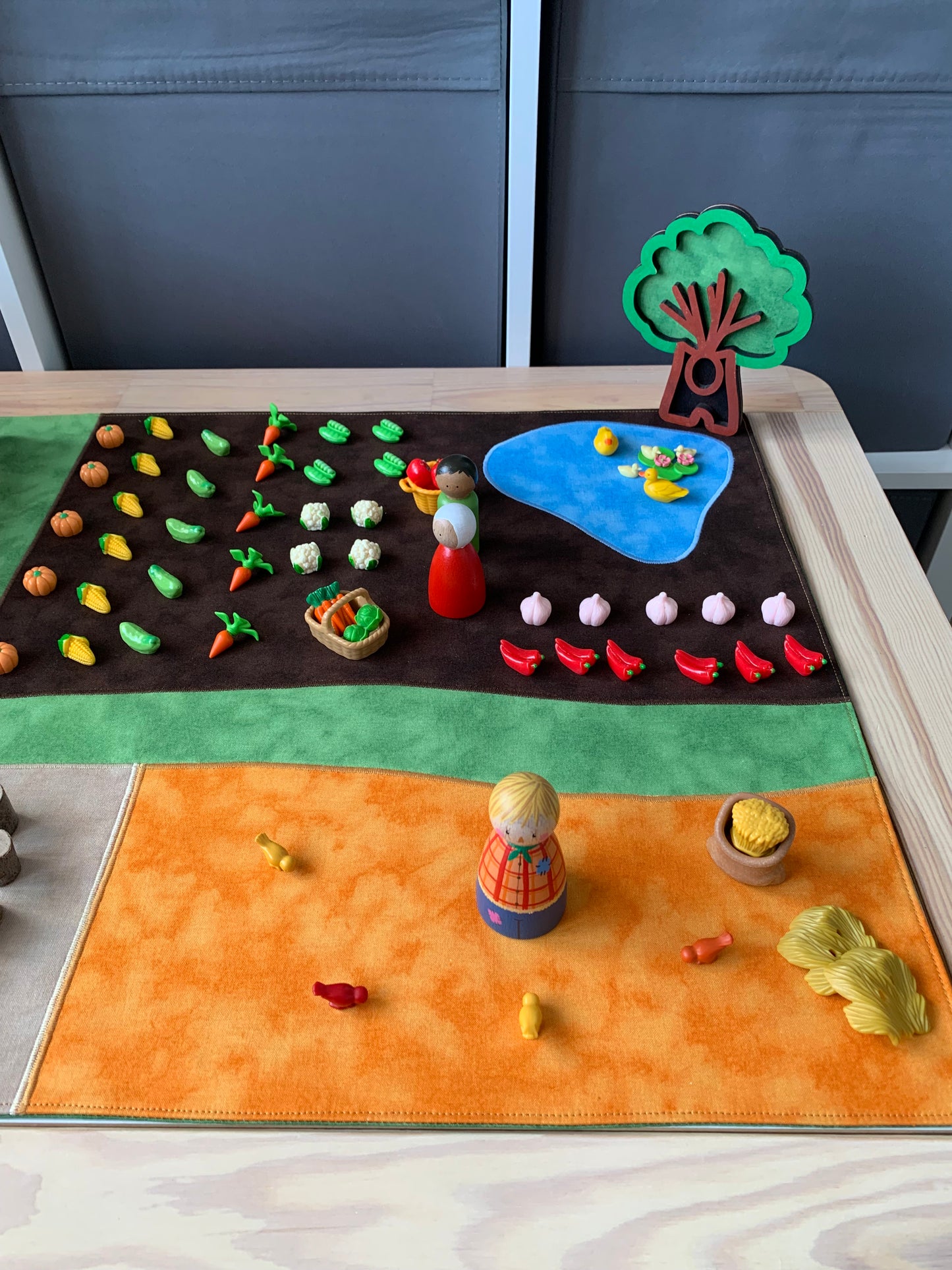 Extra Large Garden/Farm Play Mat - IN STOCK - Dark Green Reverse