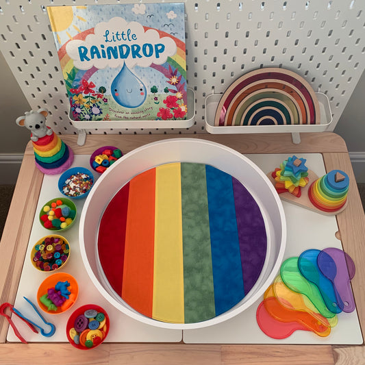 Rainbow Circular Play Mat - IN STOCK - Deep Blue Reverse