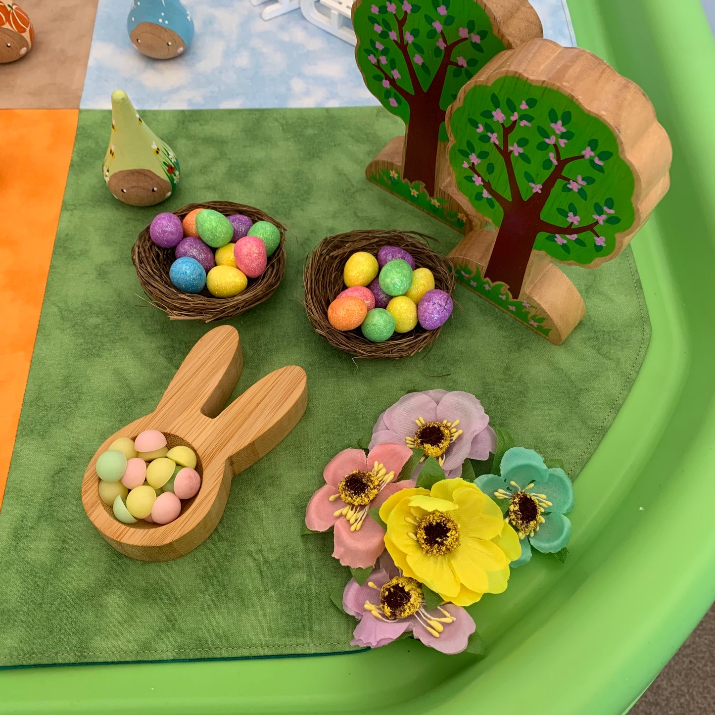 Tuff Tray Play Mat - IN STOCK - Four Sections - Jade Reverse