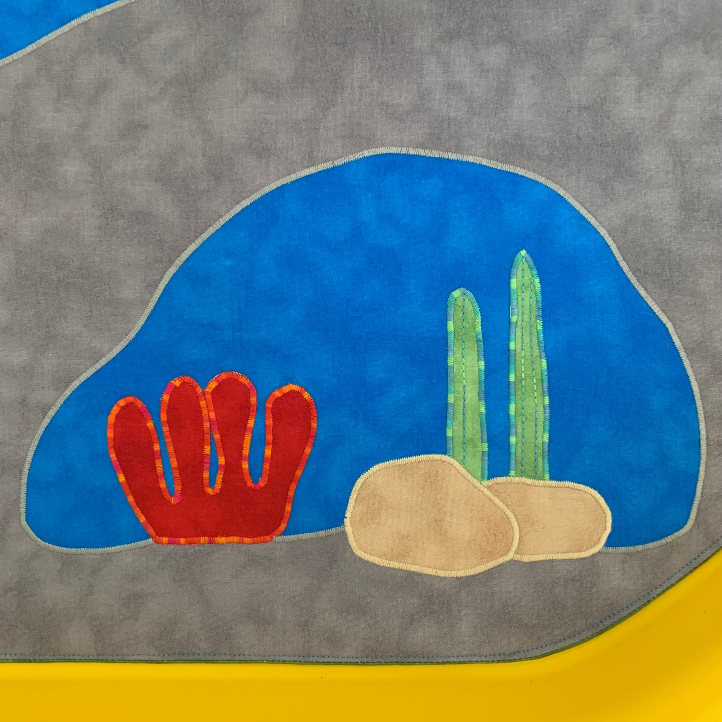 Coral Reef Tuff Tray Play Mat - IN STOCK - Dark Green Reverse