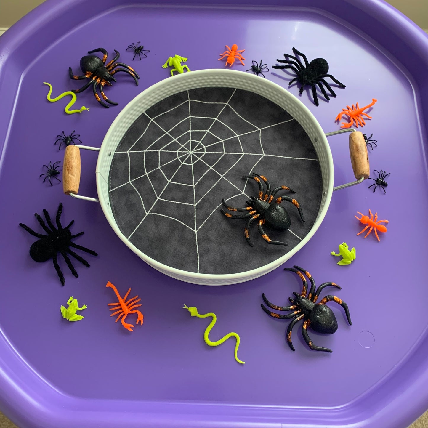Spider Web Play Mat - IN STOCK - Dark Green Reverse