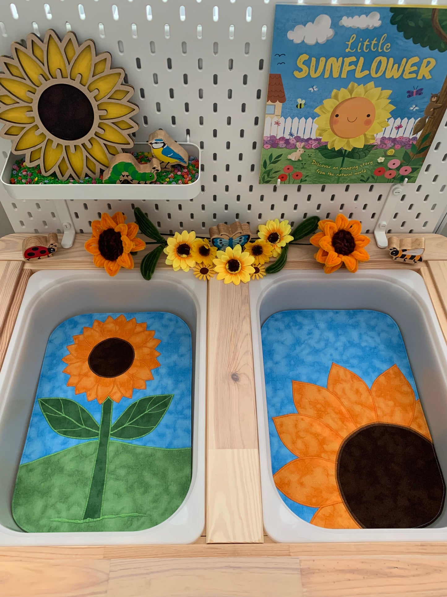 Sunflower Play Mat - IN STOCK - Dark Green Reverse
