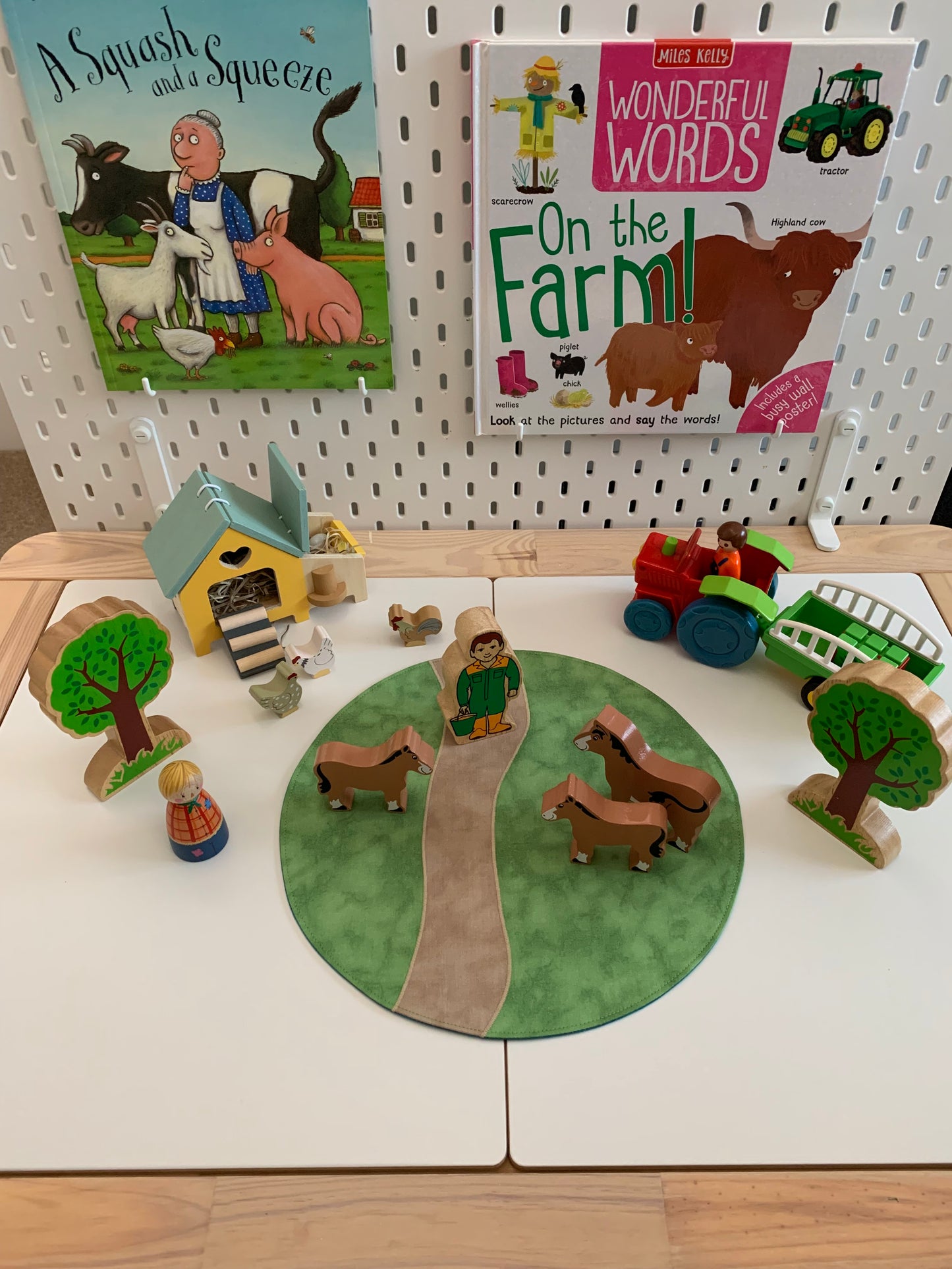 Grass/Field with Path - Circular Play Mat - Jade Reverse