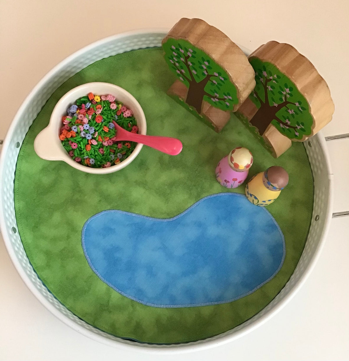 Pond Circular Play Mat - Mid Blue reverse