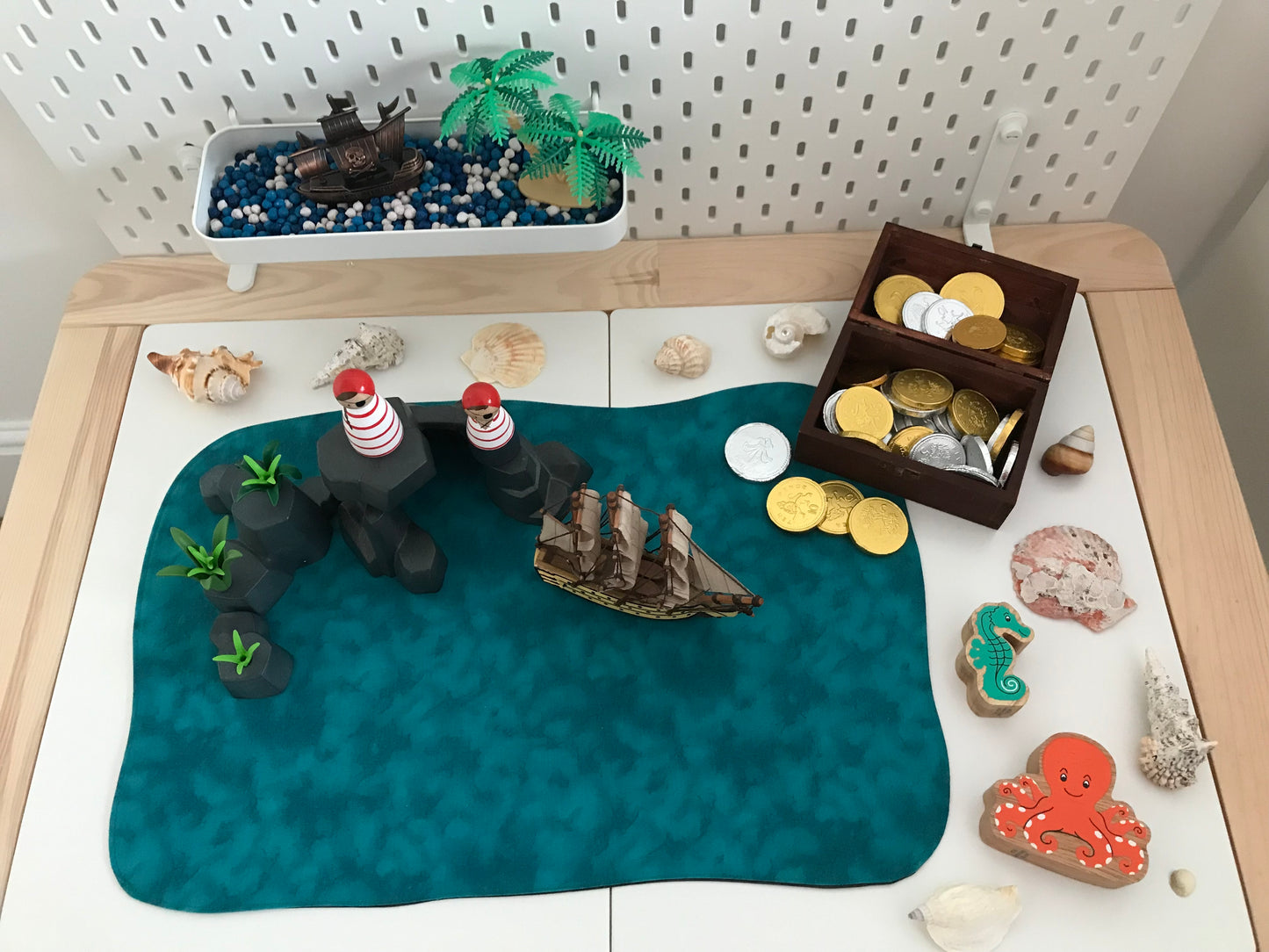 Space with Earth and Planets Plat Mat - IN STOCK - Jade Reverse