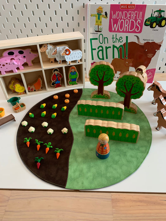 Grass & Earth - IN STOCK - Circular Play Mat - Grey Reverse