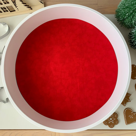 Circular Play Mat - Red & Brown - MADE TO ORDER - Reversible Play Mat