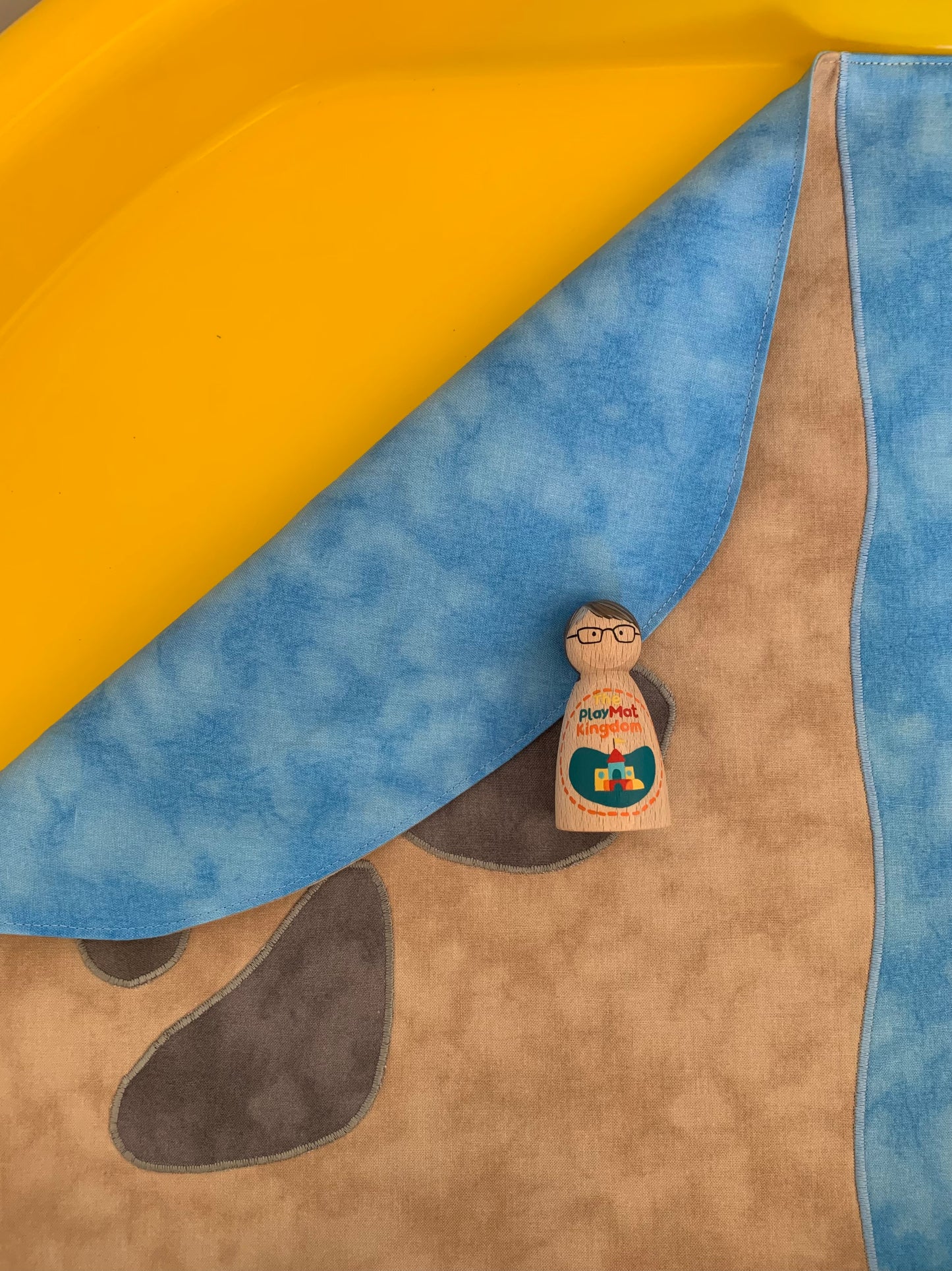 Tuff Tray Play Mat - IN STOCK - Arid Land with River bed and Rocks - Mid Blue reverse