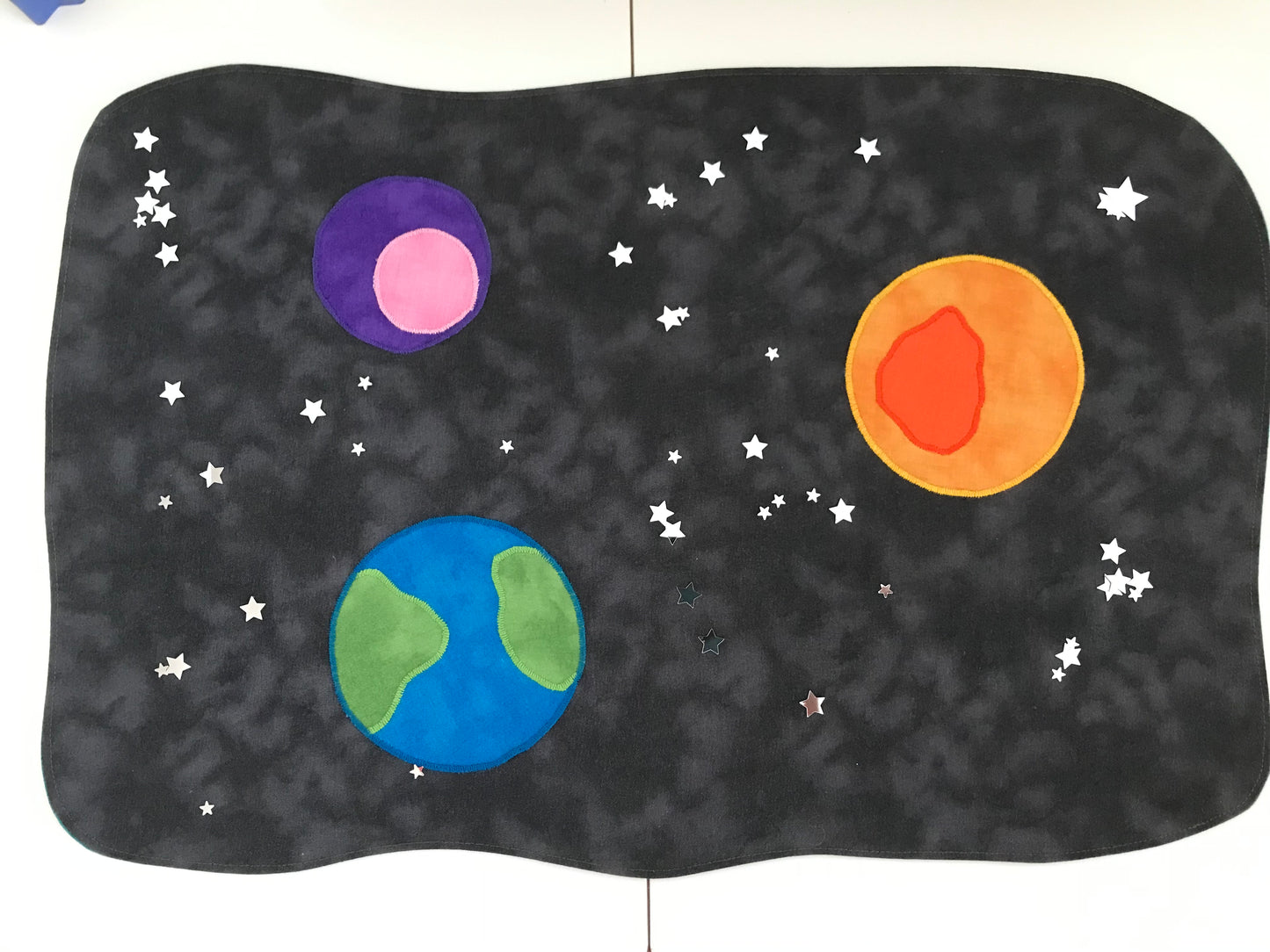 Space with Earth and Planets Plat Mat - IN STOCK - Jade Reverse