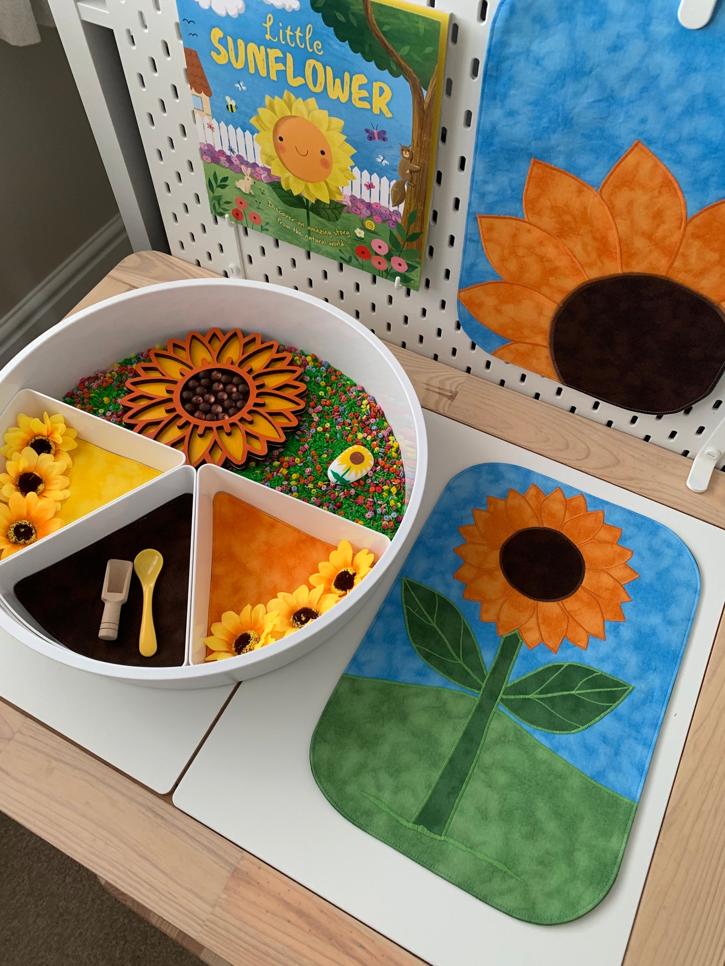 Tray Insert Play Mats - MADE TO ORDER - Reversible Colours- Autumn/Halloween/Rainbow Edition