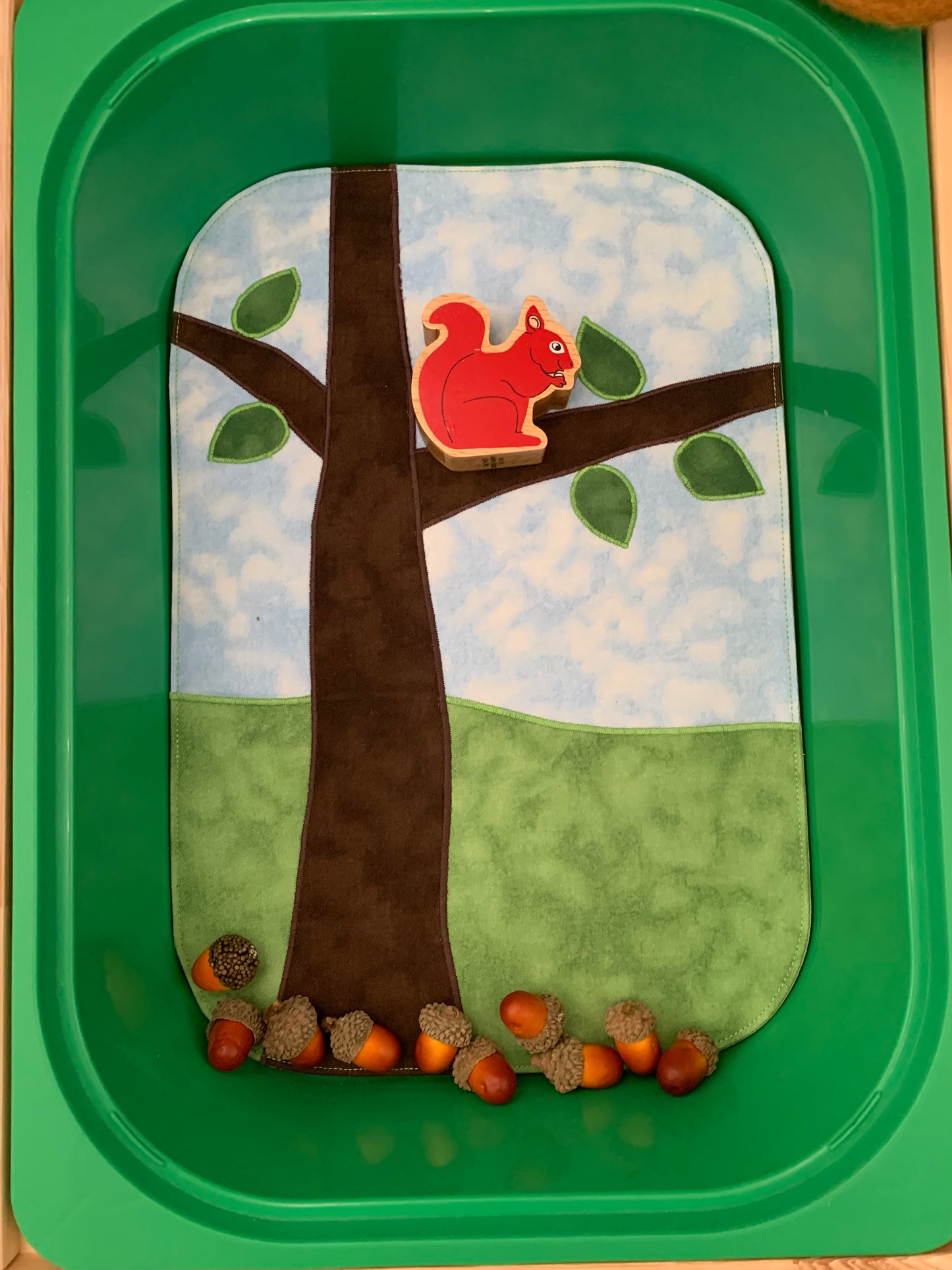 Tree Tray Play Mat - IN STOCK - Light Green Reverse