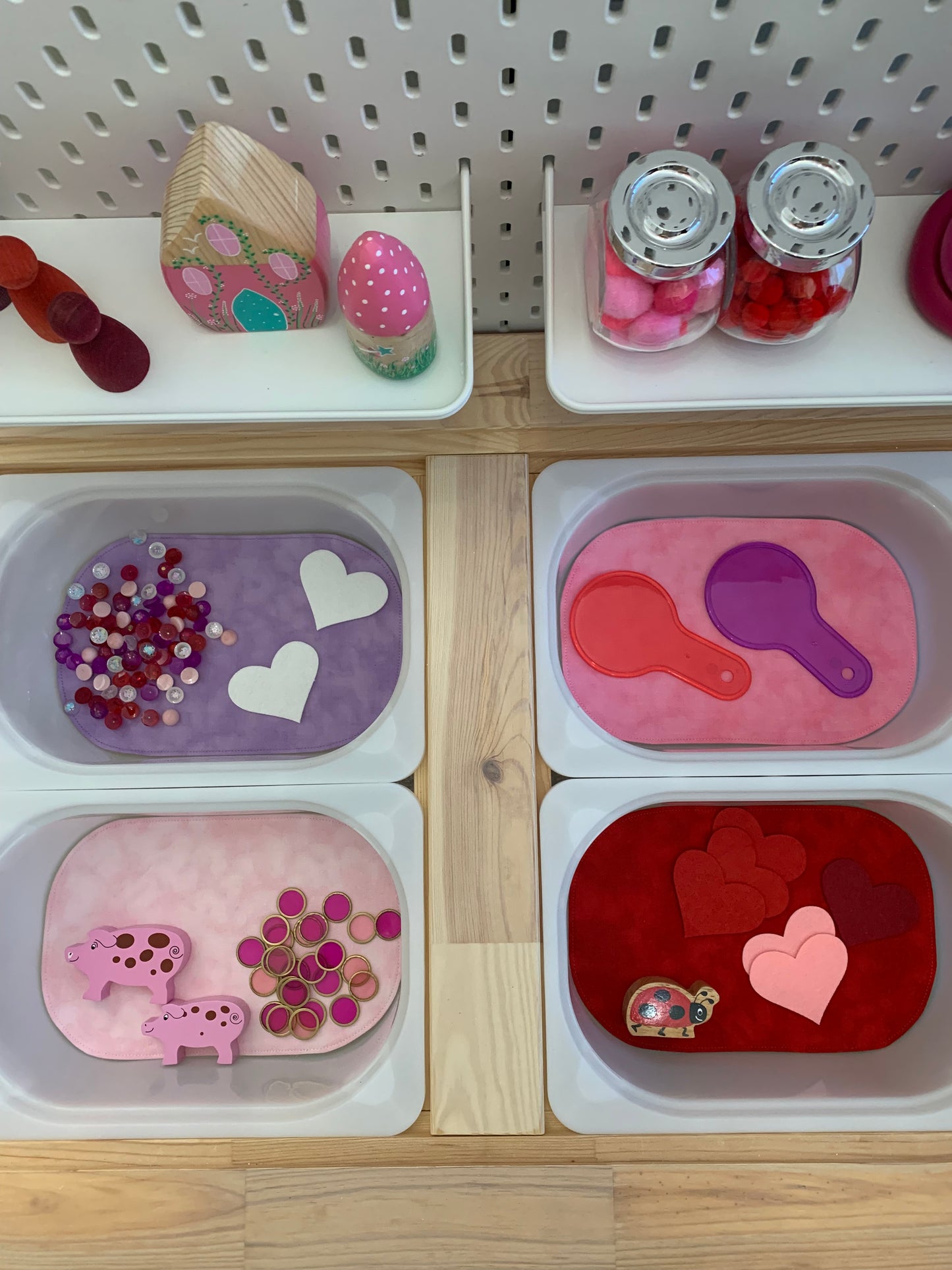 Mini Tray Play Mat Set - Love Themed - IN STOCK - Reversible - Set of 4