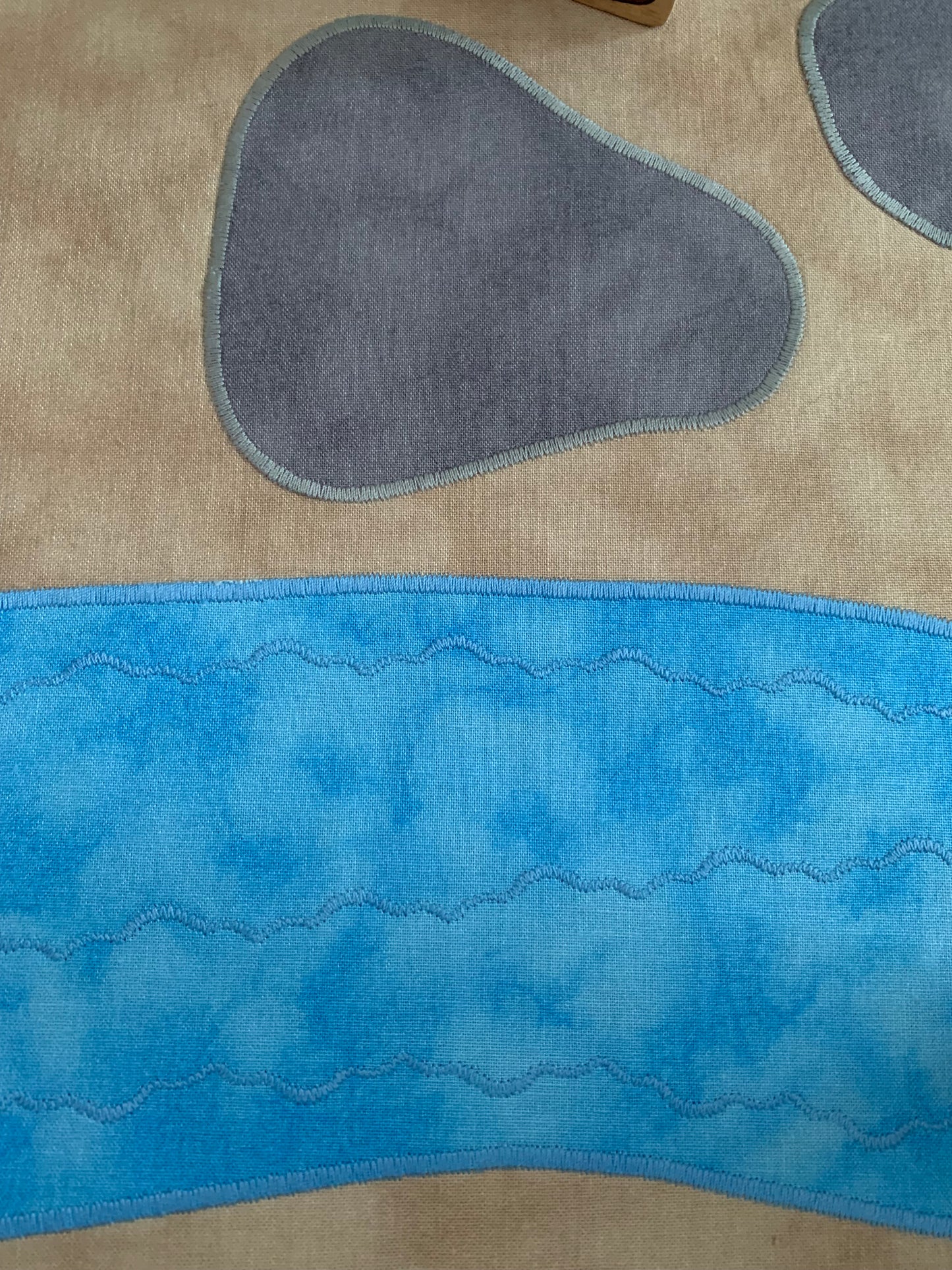 River & Rocks Play Mat - IN STOCK - Large - Dark Green Reverse