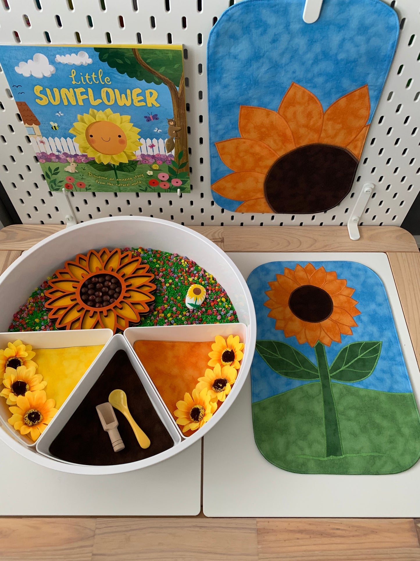 Tray Insert Play Mats - MADE TO ORDER - Reversible Colours- Autumn/Halloween/Rainbow Edition