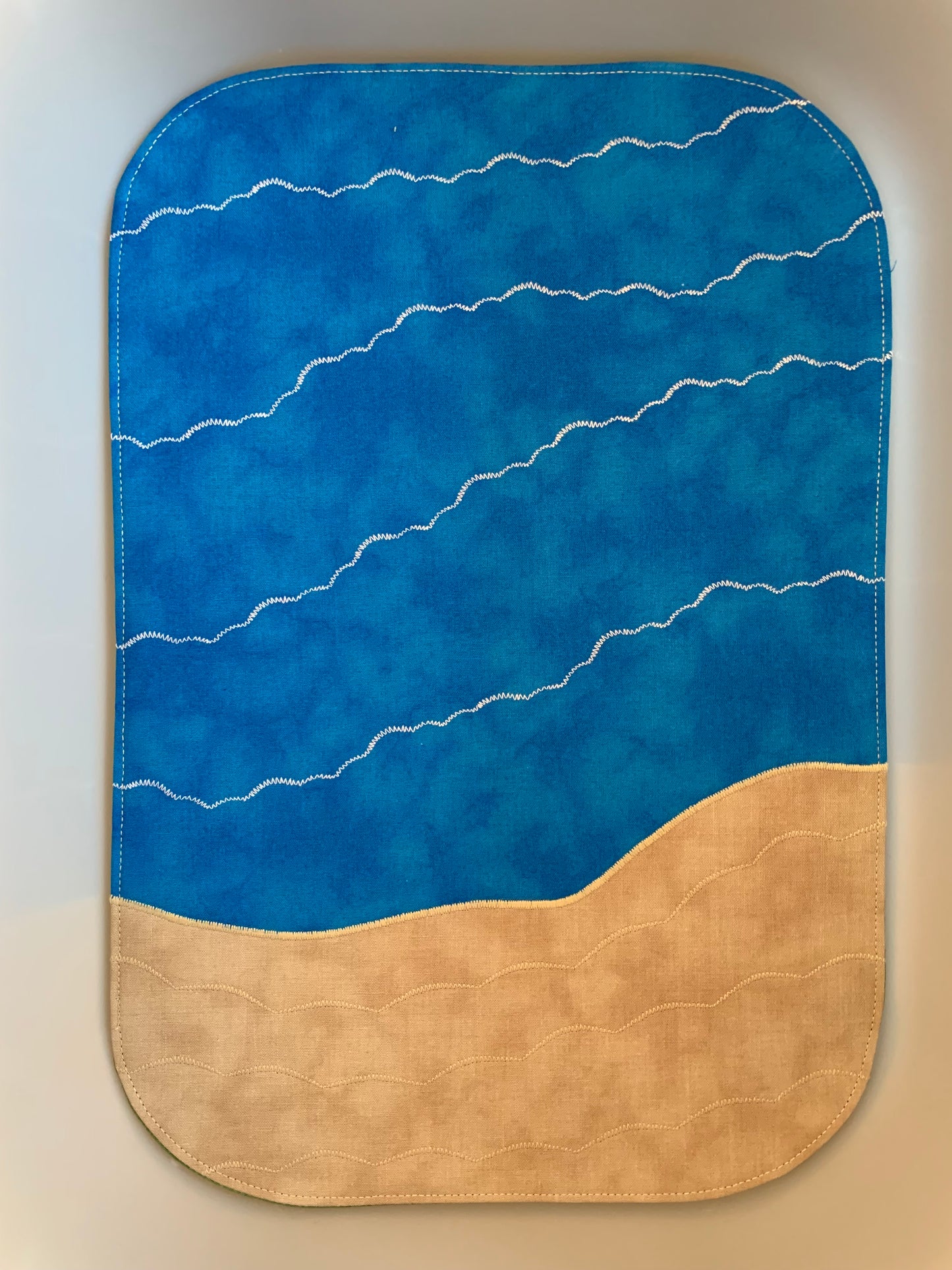 Beach Tray Play Mat - One of a Kind - Dark Green Reverse  - IN STOCK