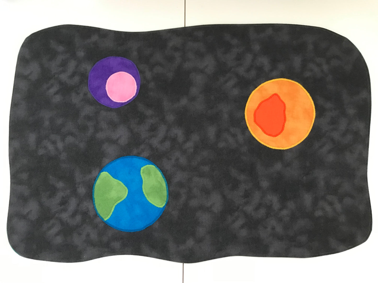 Space with Earth and Planets Plat Mat - IN STOCK - Jade Reverse