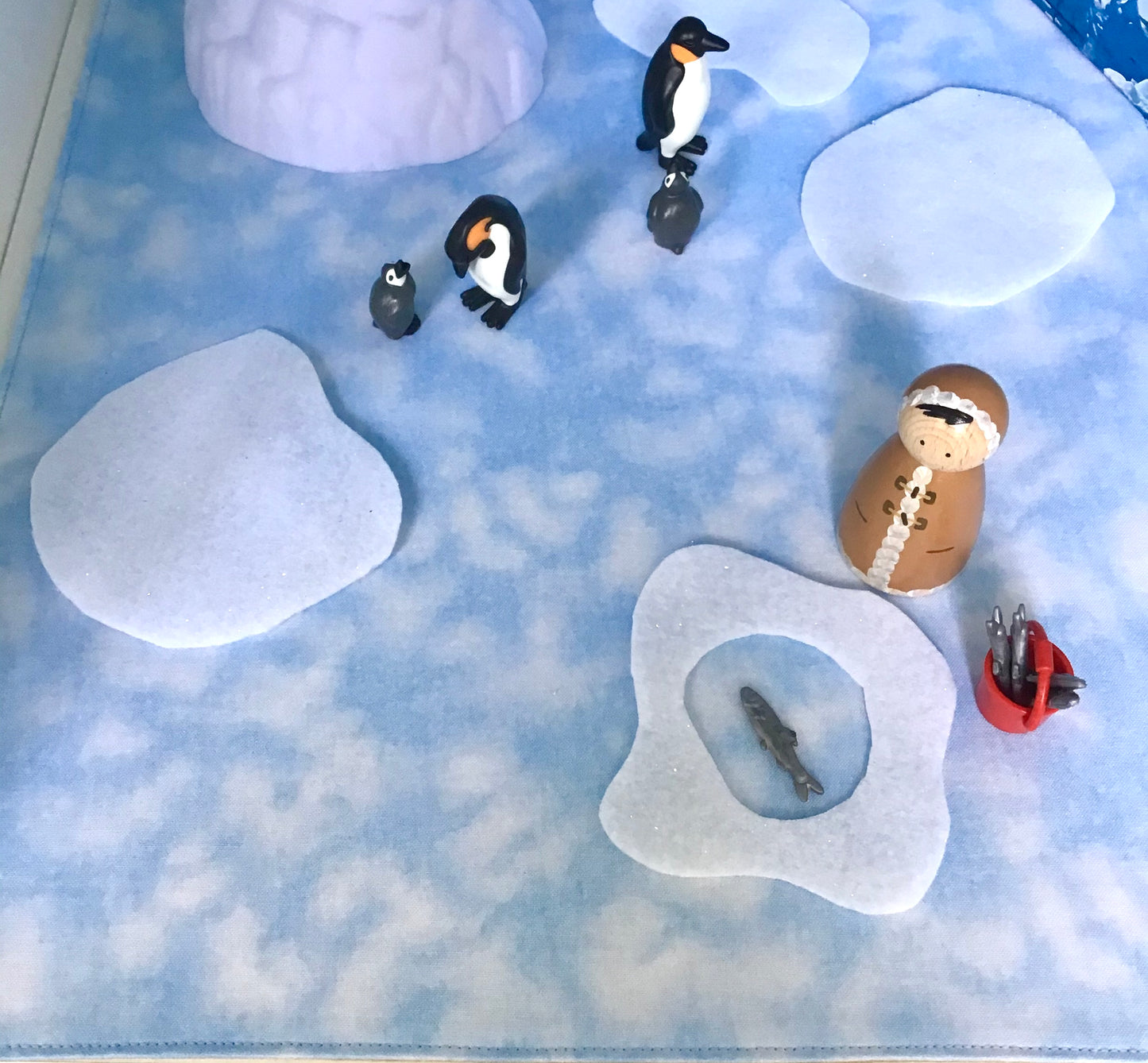 Light Blue & Sand Play Mat - MADE TO ORDER - Reversible Play Mat