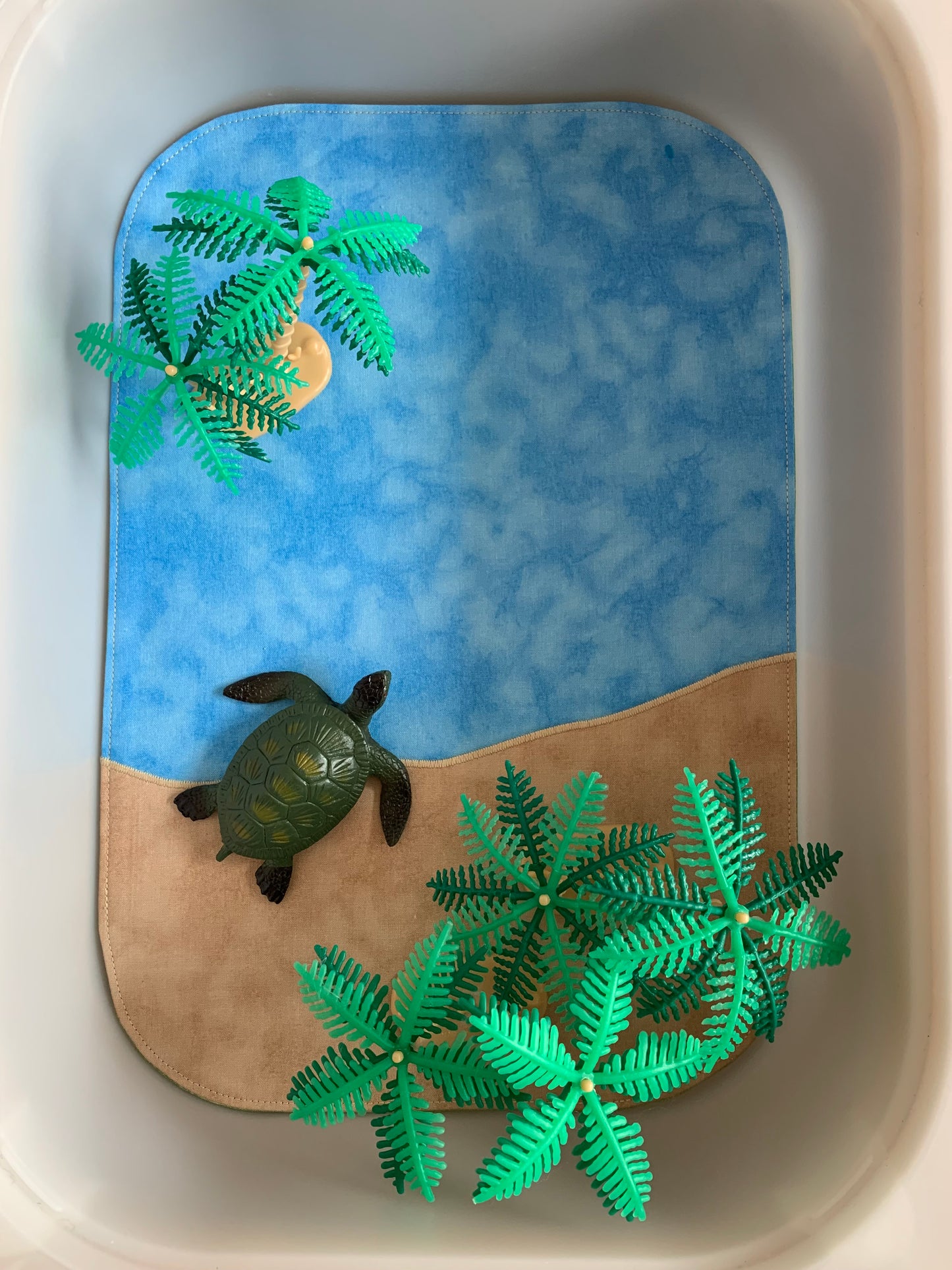 Beach Play Mat - MADE TO ORDER - Light Green Reverse