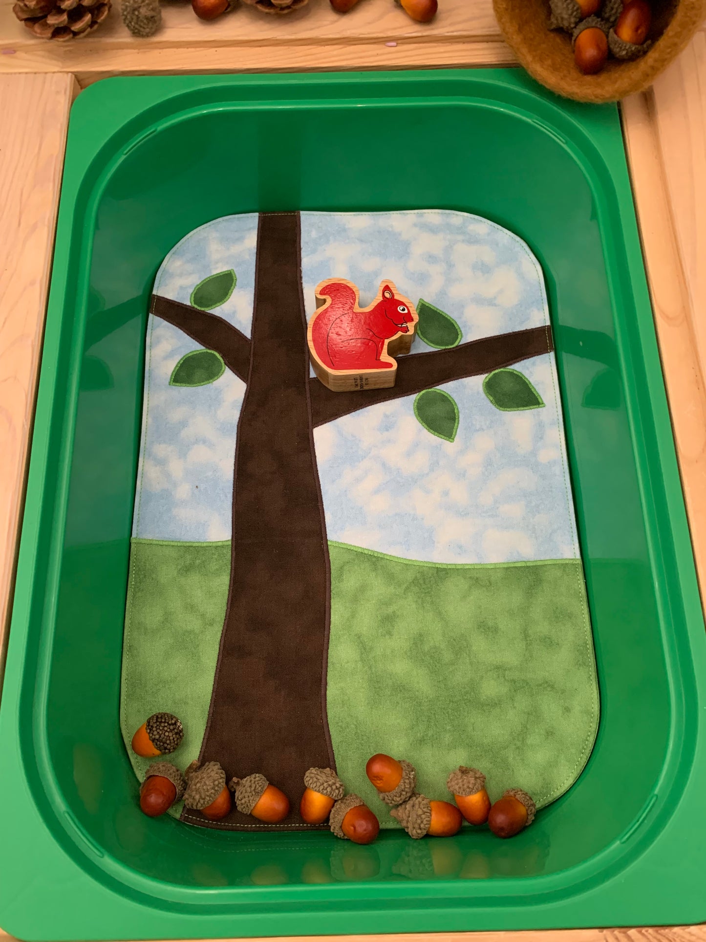Tree Tray Play Mat - IN STOCK - Light Green Reverse