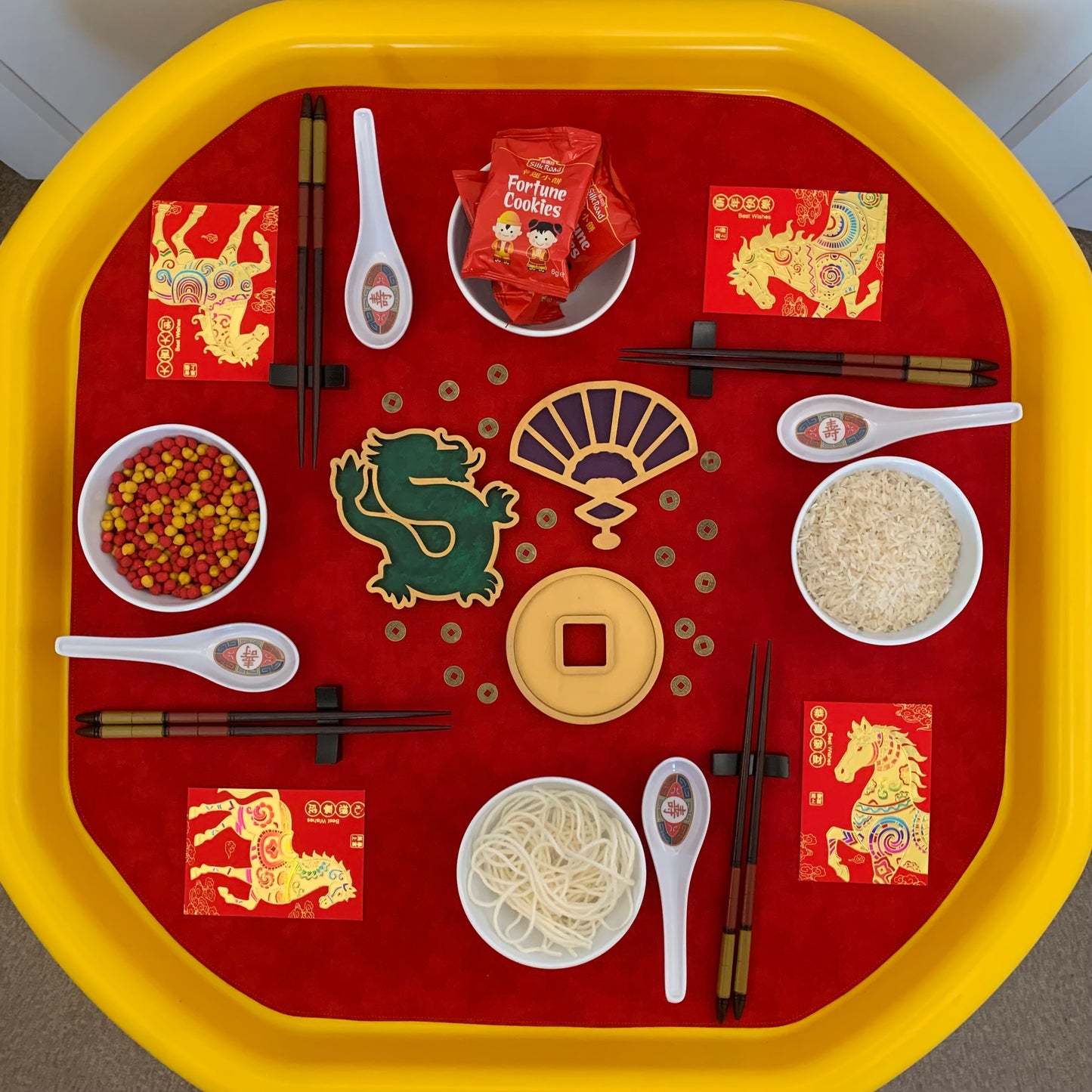 Tuff Tray Play Mat - Red and Pink - MADE TO ORDER