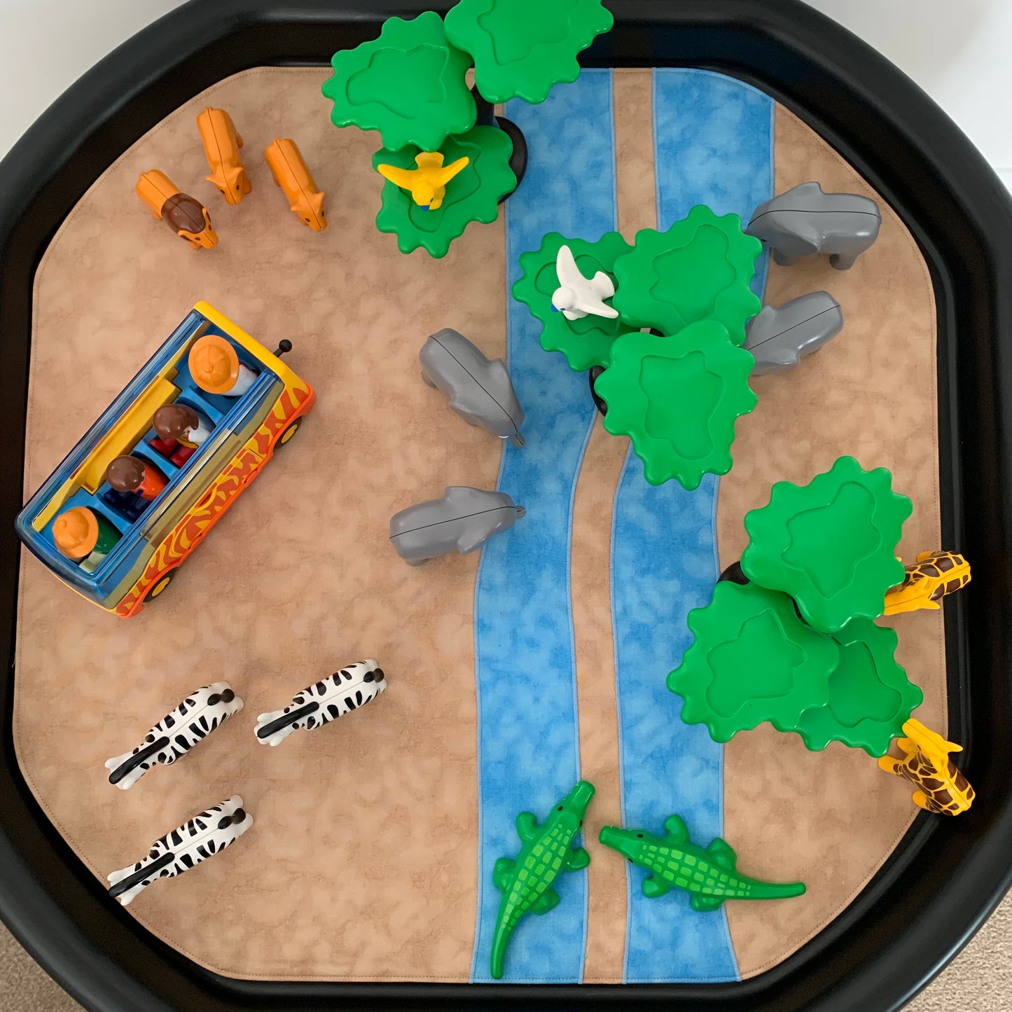 Rivers Tuff Tray Play Mat - MADE TO ORDER -  Mid Blue Reverse
