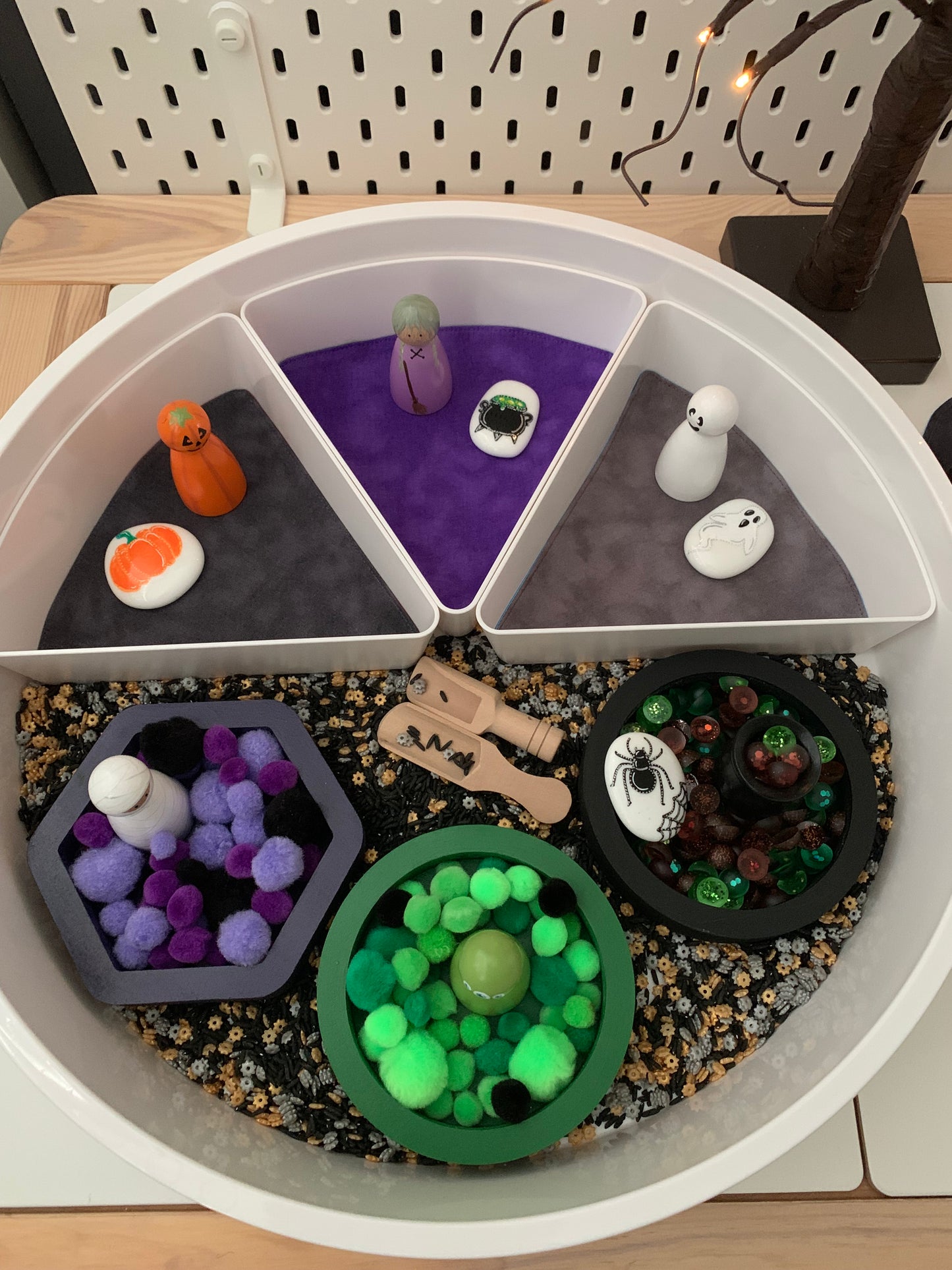 Tray Insert Play Mats - MADE TO ORDER - Reversible Colours- Autumn/Halloween/Rainbow Edition