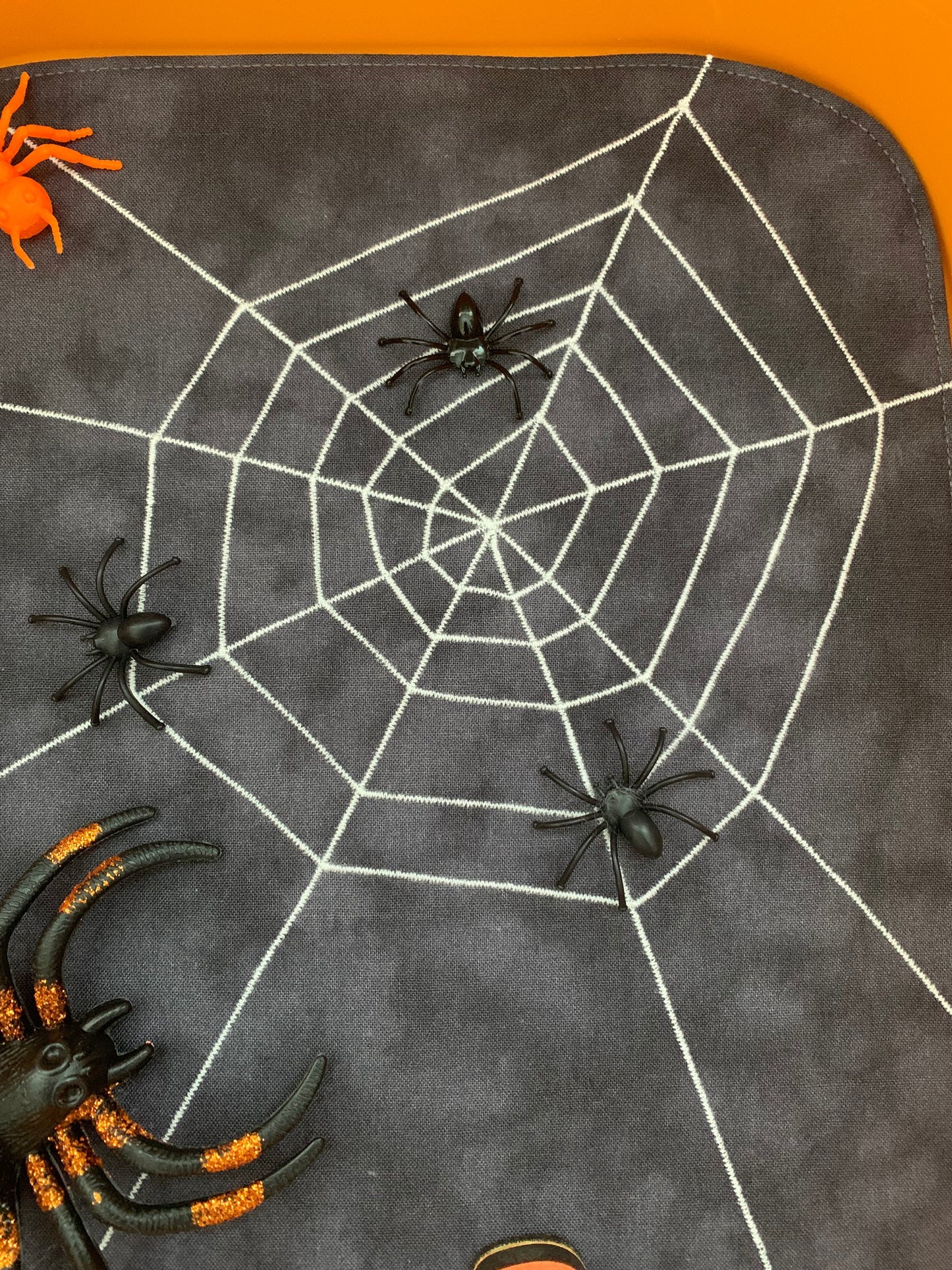 Spider Web Tray Play Mat - Dark Green Reverse
