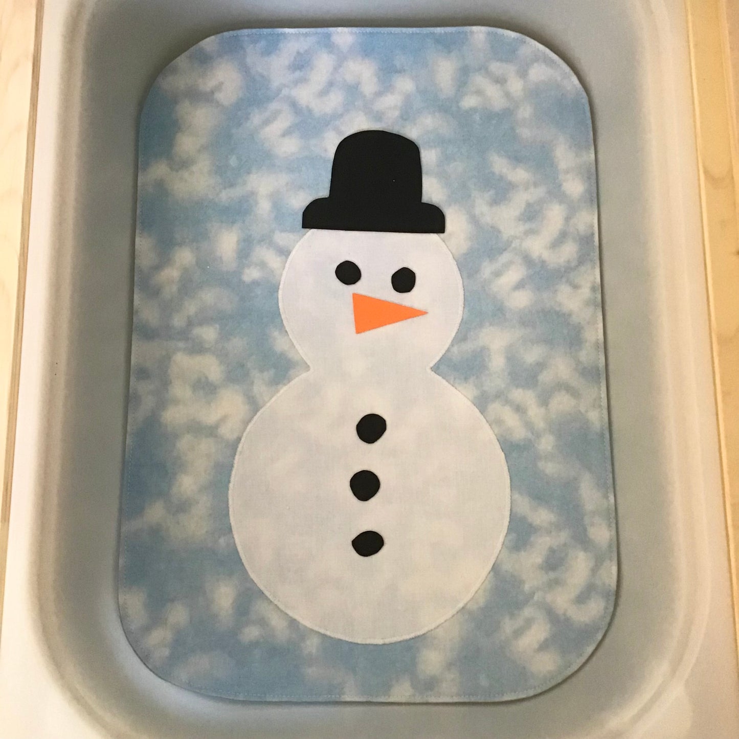 Snowman Play Mat - MADE TO ORDER - Sand Reverse