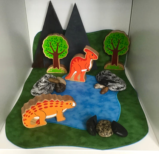 Lake Play Mat - MADE TO ORDER - Dark Green with Deep Blue Reverse