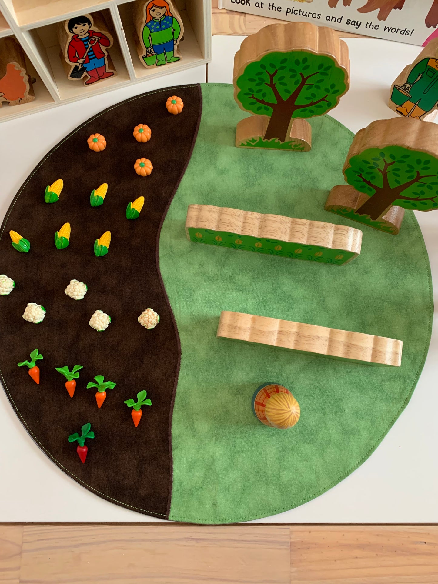 Grass & Earth - IN STOCK - Circular Play Mat - Grey Reverse