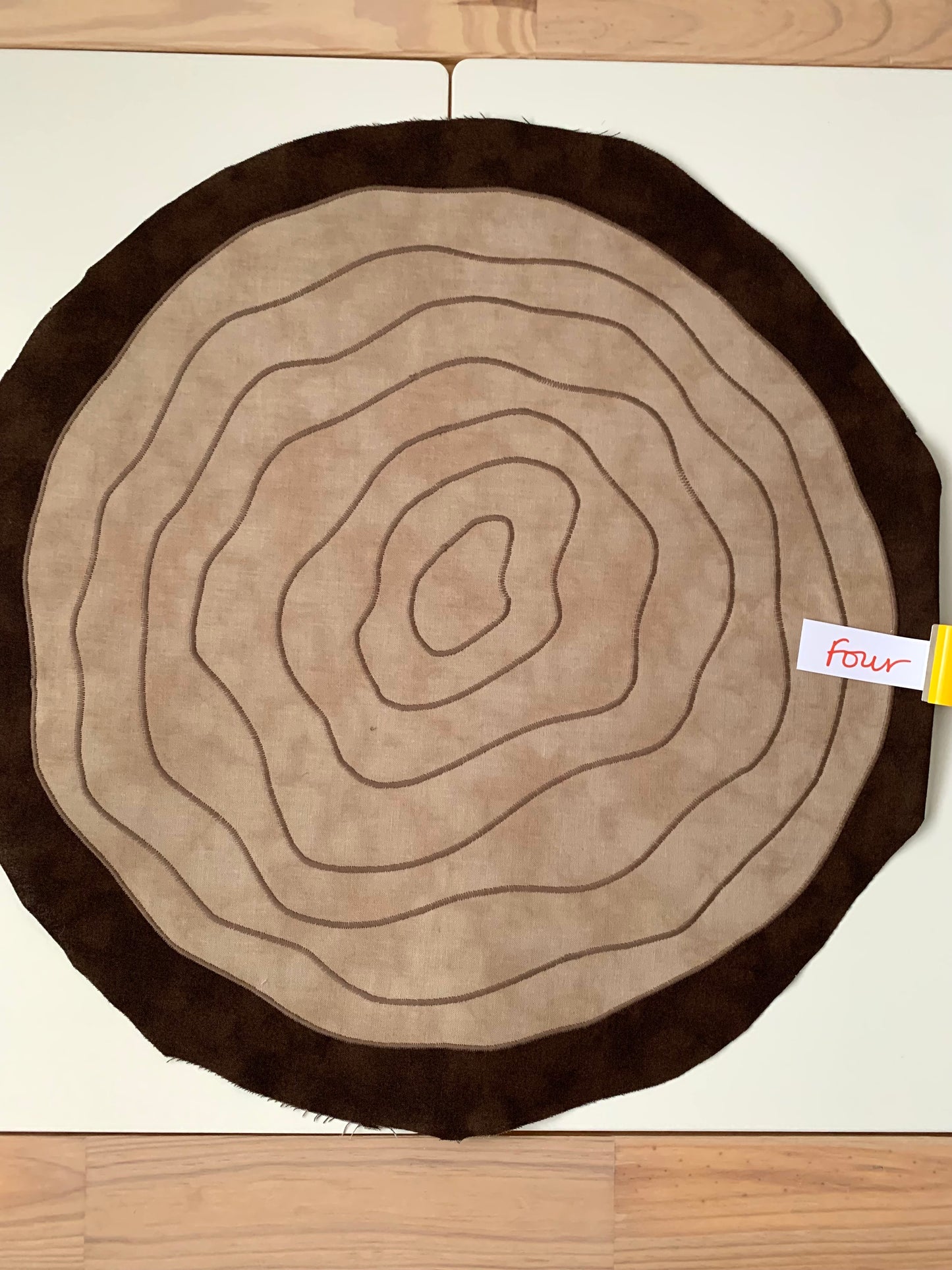 Log Slice Playmat - Unfinished Reverse - Specific Reverse Colour choices possible or will be Dark Green Reverse