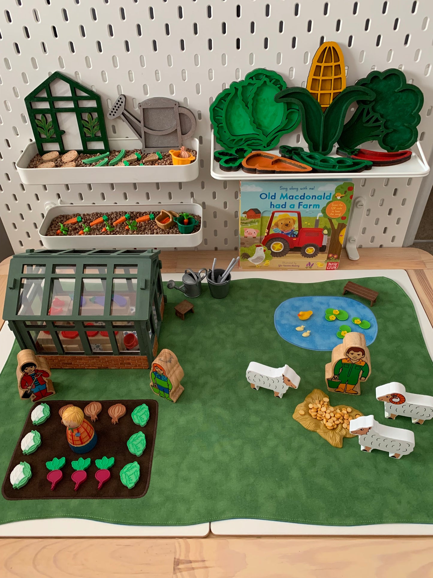 Soil & Pond Rectangular Play Mat - MADE TO ORDER - Deep Blue Reverse