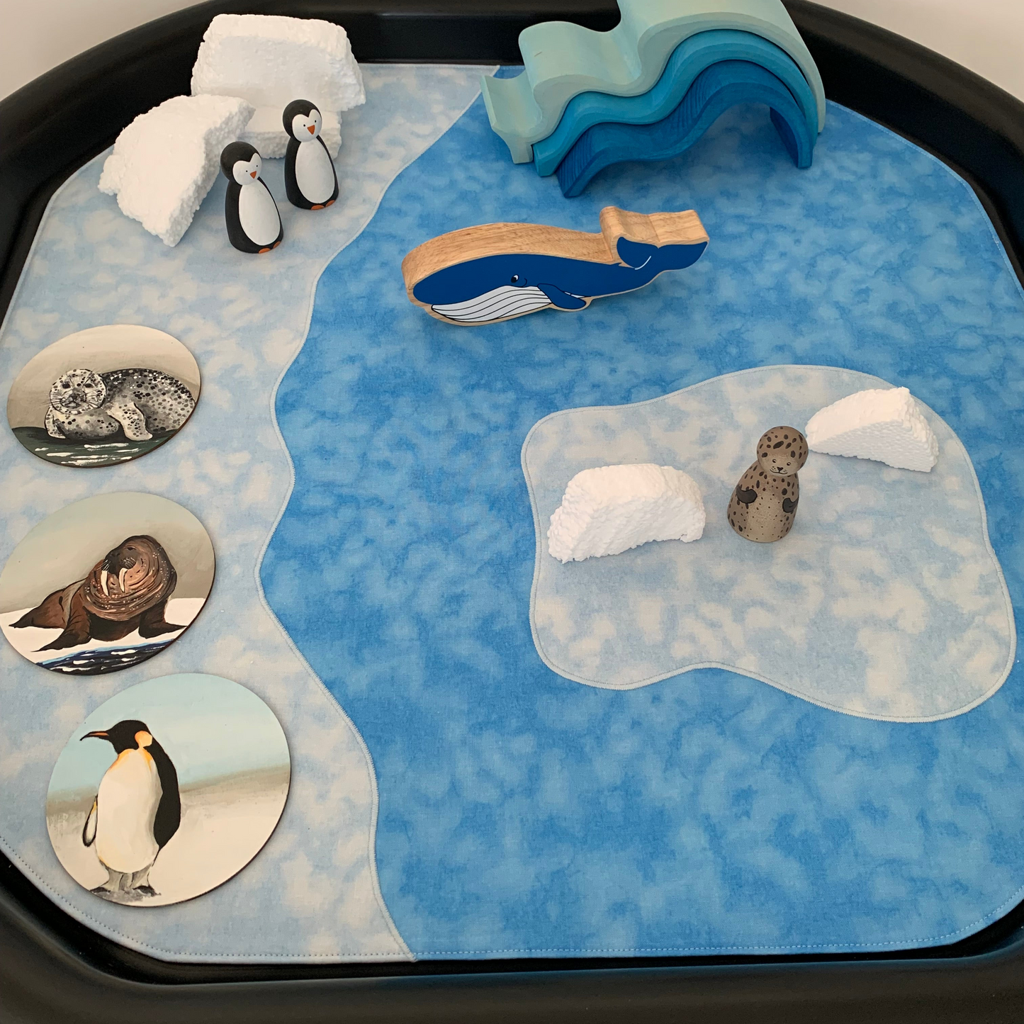 Polar Tuff Tray Play Mat - MADE TO ORDER - Navy Reverse