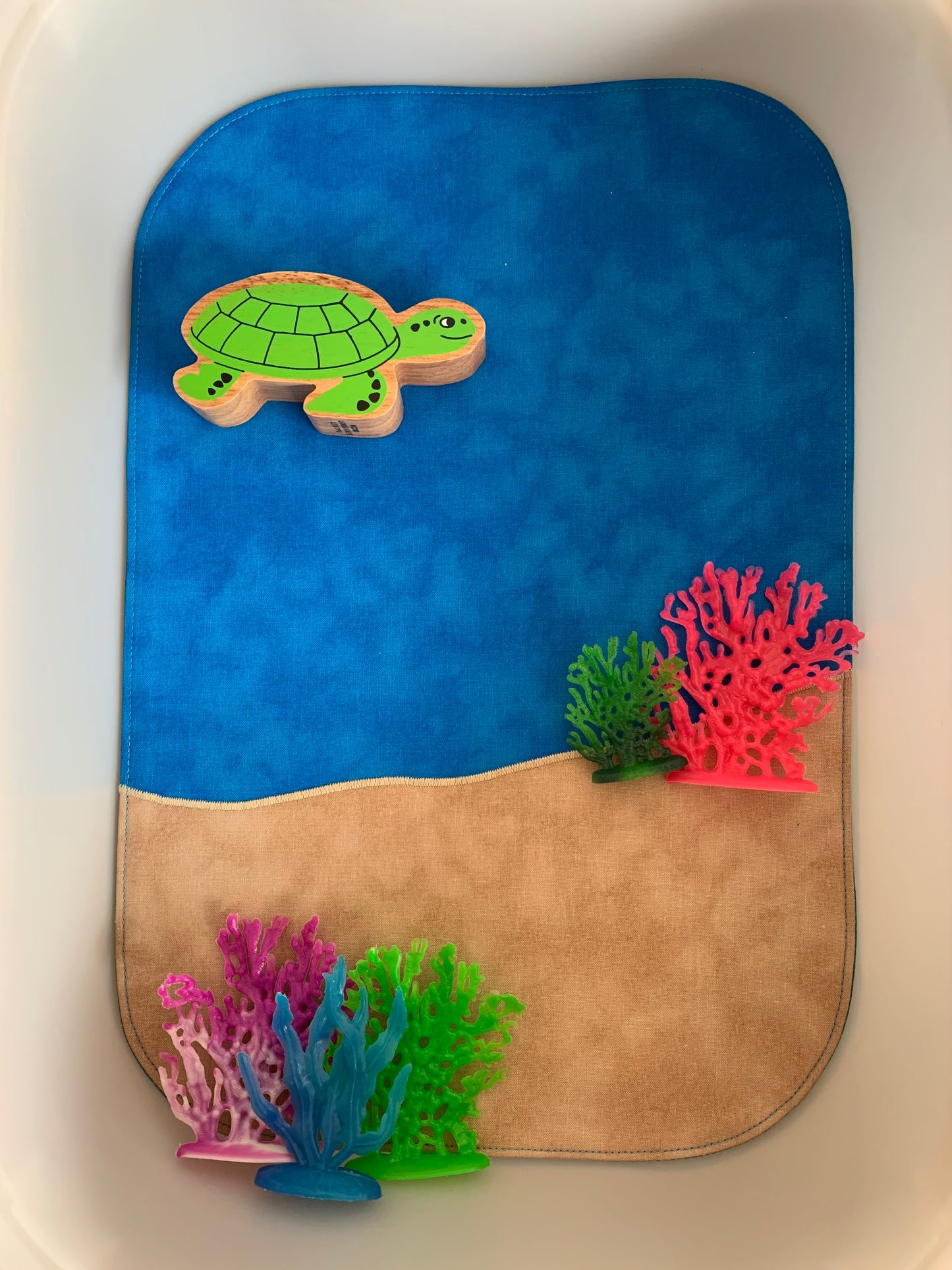 Beach Play Mat - MADE TO ORDER - Dark Green Reverse