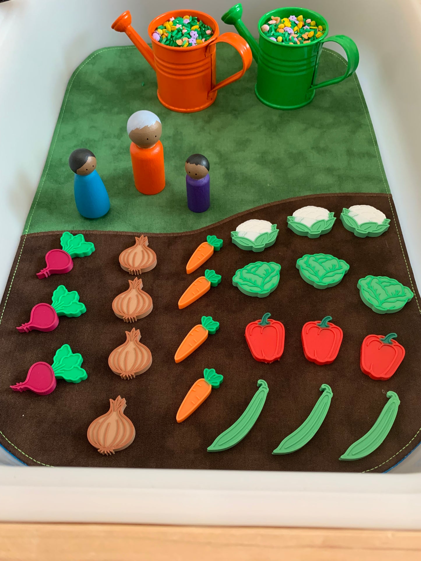 Grass & Earth Tray Play Mat - MADE TO ORDER - Deep Blue reverse