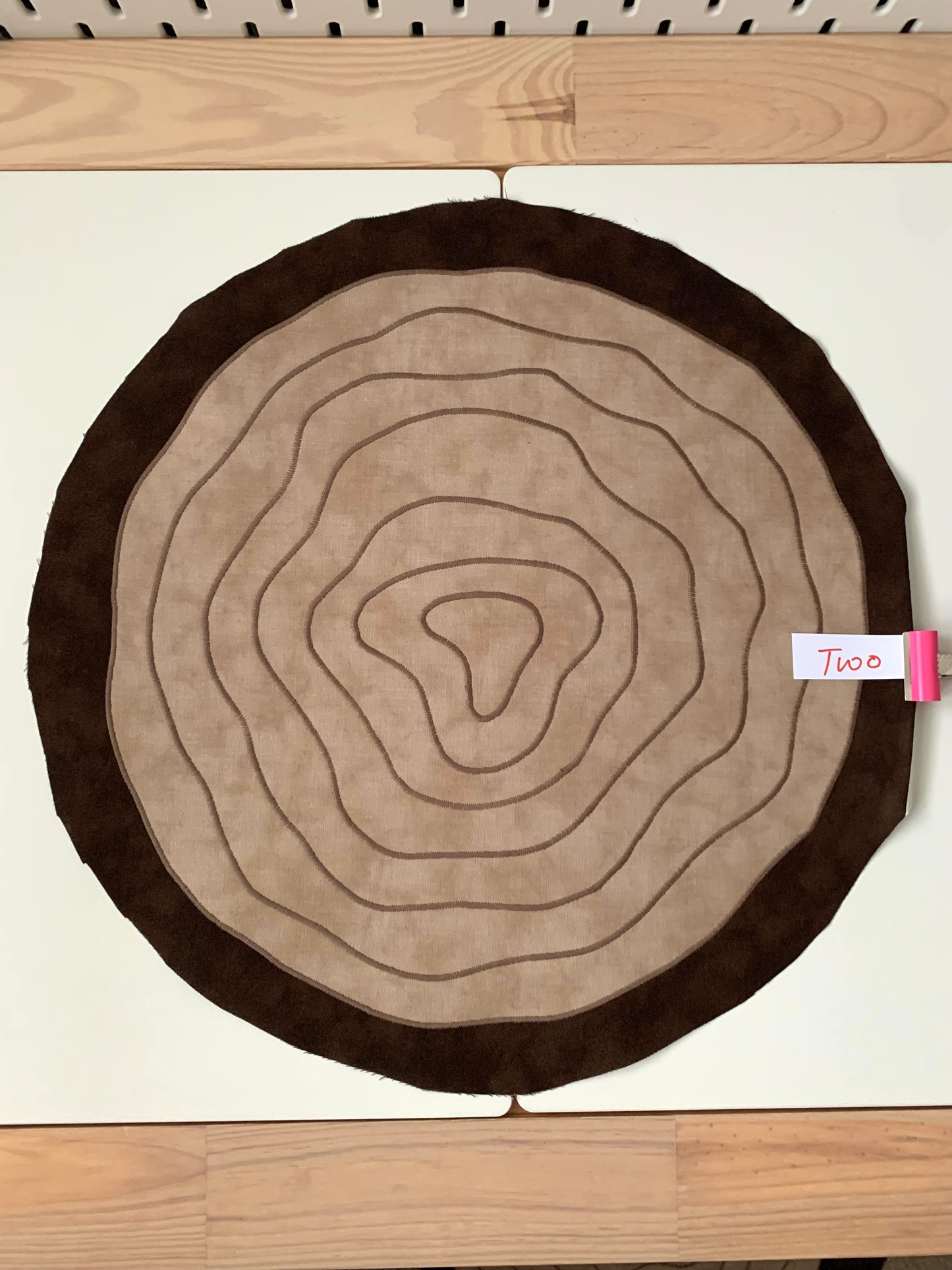 Log Slice Playmat - Unfinished Reverse - Specific Reverse Colour choices possible or will be Dark Green Reverse