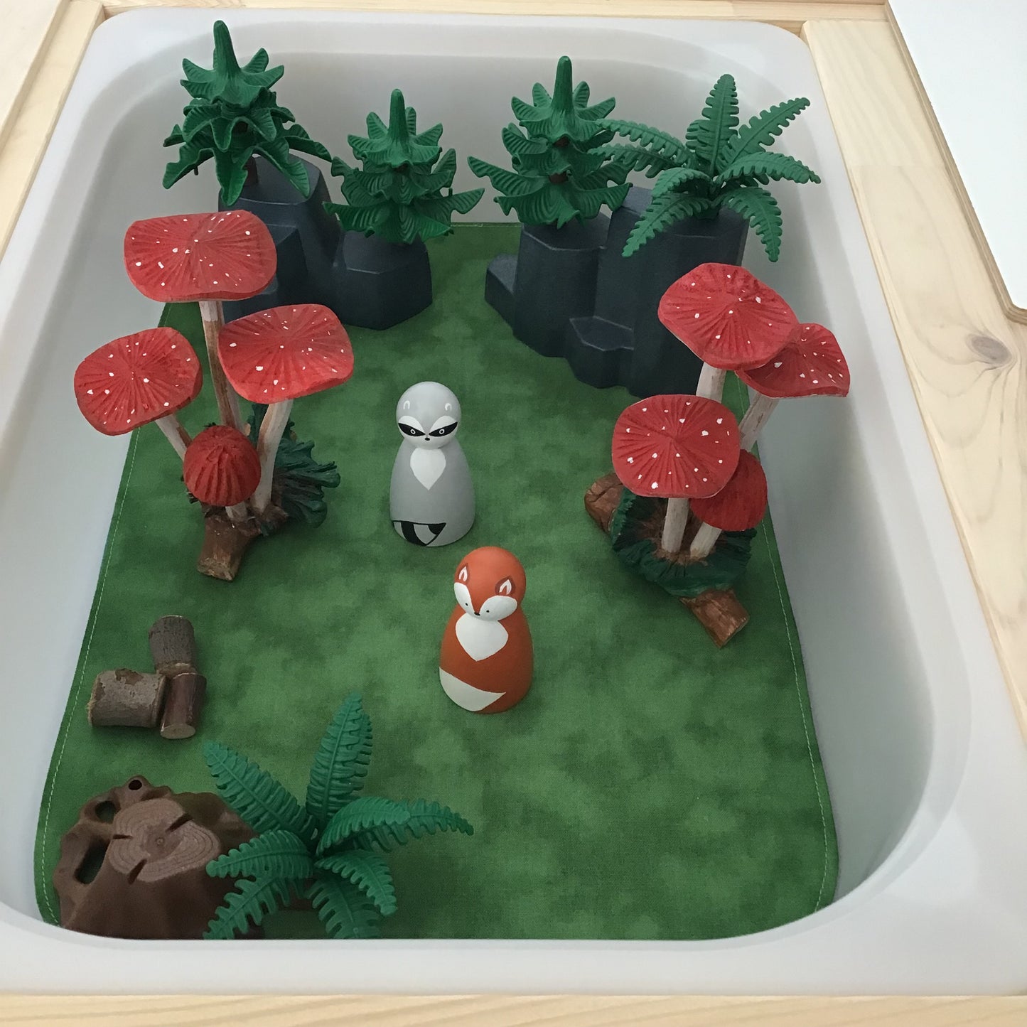 Lake Tray Play Mat - MADE TO ORDER - Dark Green Reverse