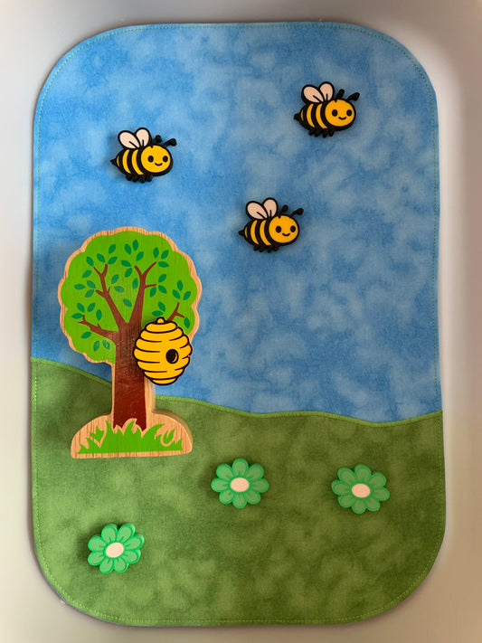 Grass & Sky Play Mat - MADE TO ORDER -  Mid Blue reverse
